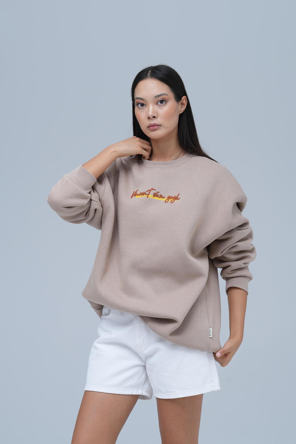 Art Nomad Oversize Sweatshirt Kadın Vizon