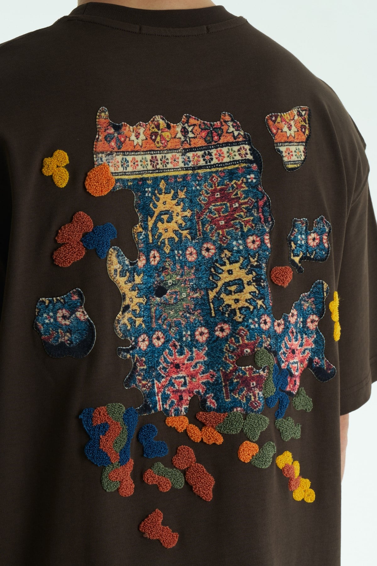 Authentic Oversize Erkek Tişört Kahverengi
