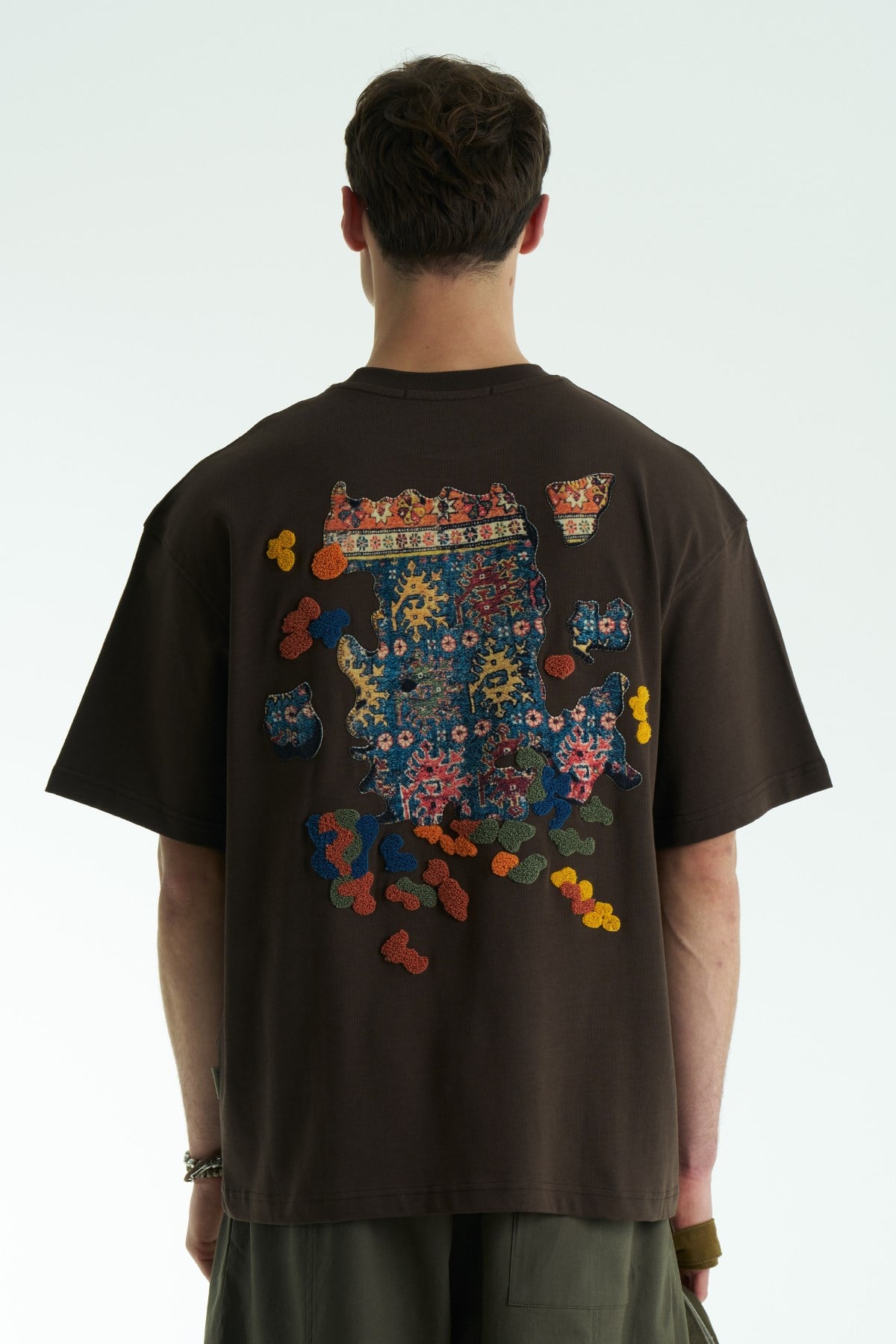 Authentic Oversize Erkek Tişört Kahverengi