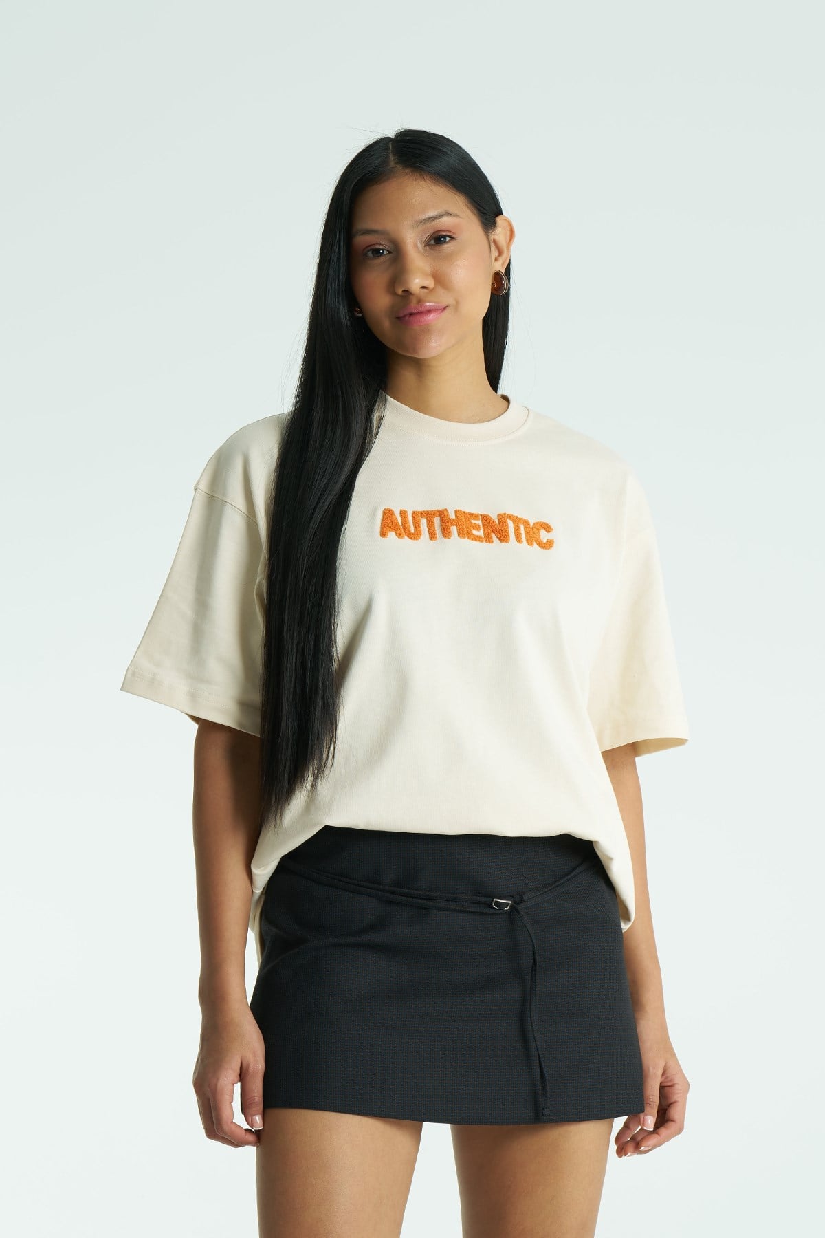 Authentic Oversize Kadın Tişört Stone