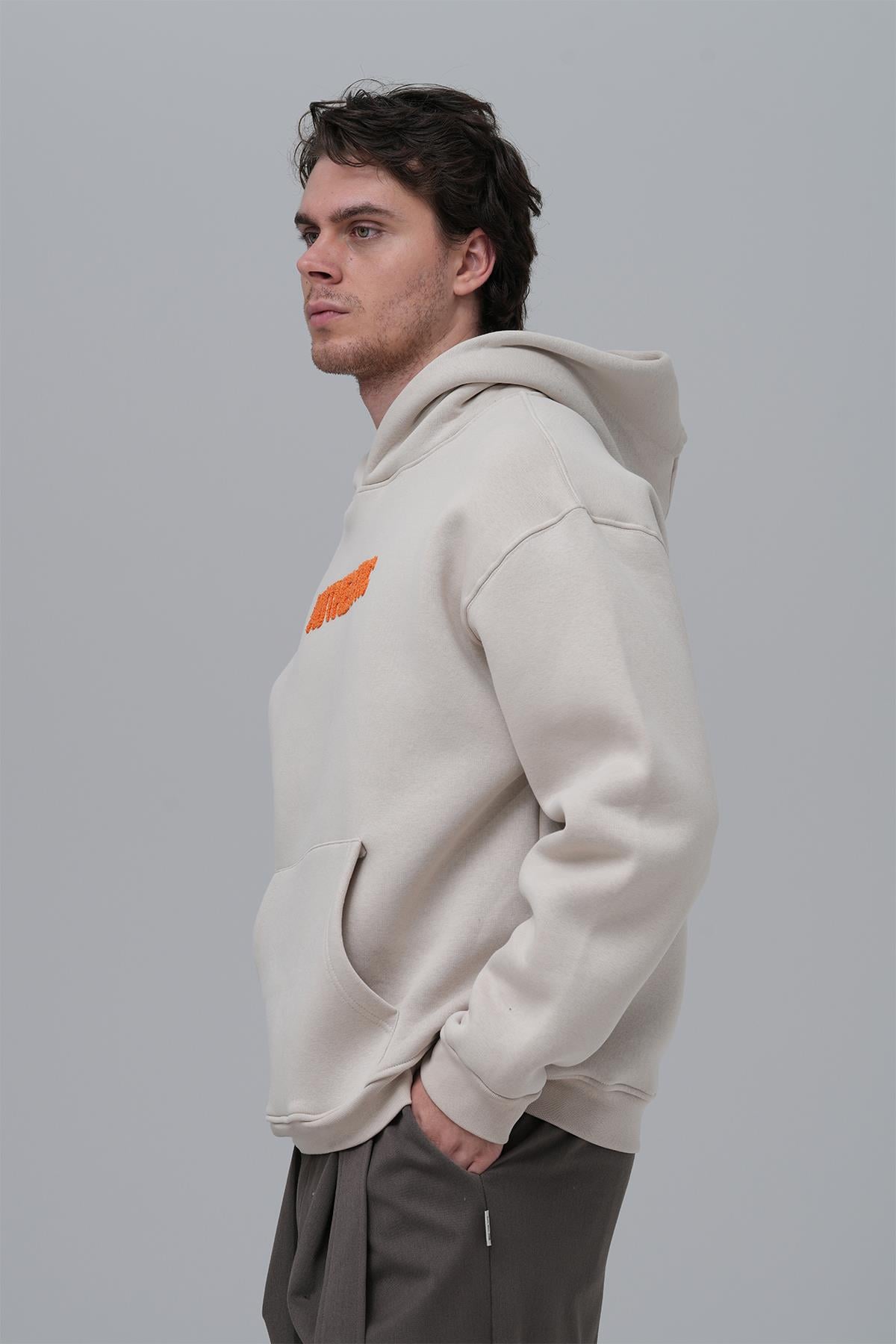 Authentic Oversize Sweatshirt Erkek Ekru