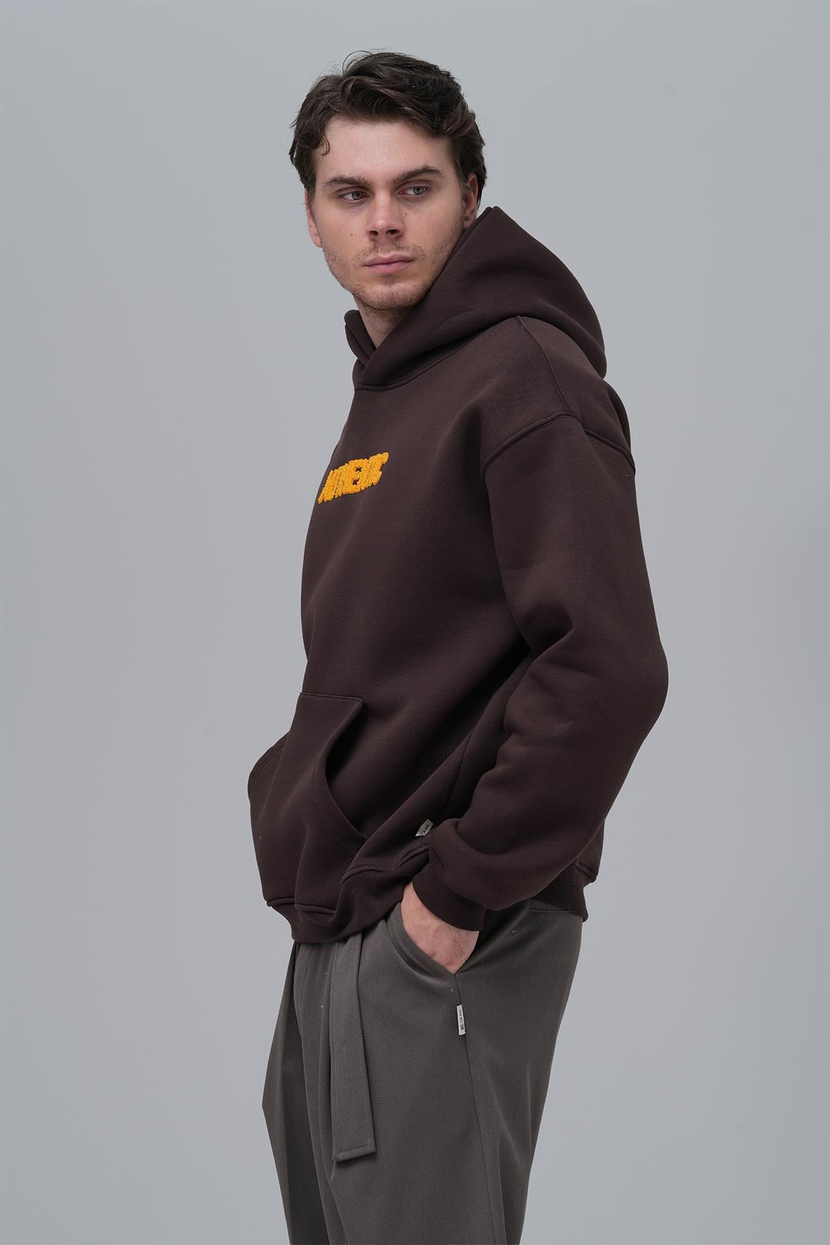 Authentic Oversize Sweatshirt Erkek Kahverengi