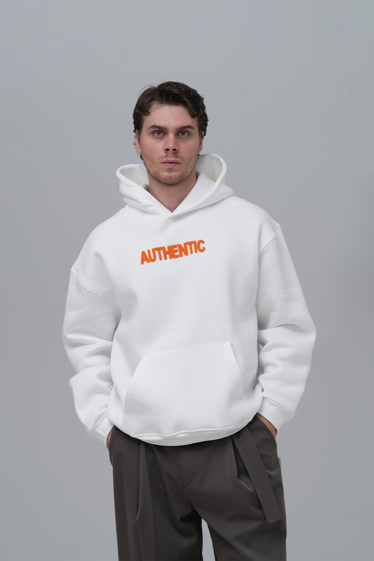 Authentic Oversize Sweatshirt Erkek Taş