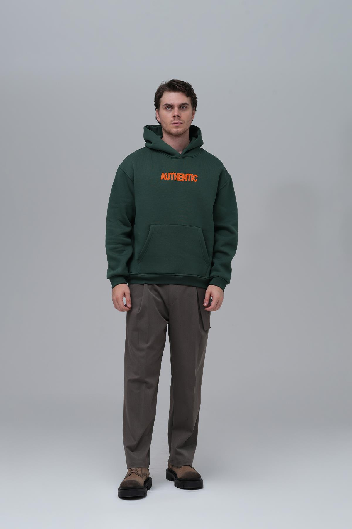 Authentic Oversize Sweatshirt Erkek Yeşil