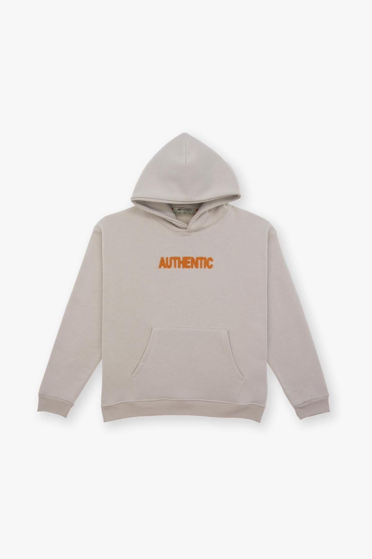 Authentic Oversize Sweatshirt Kadın Stone