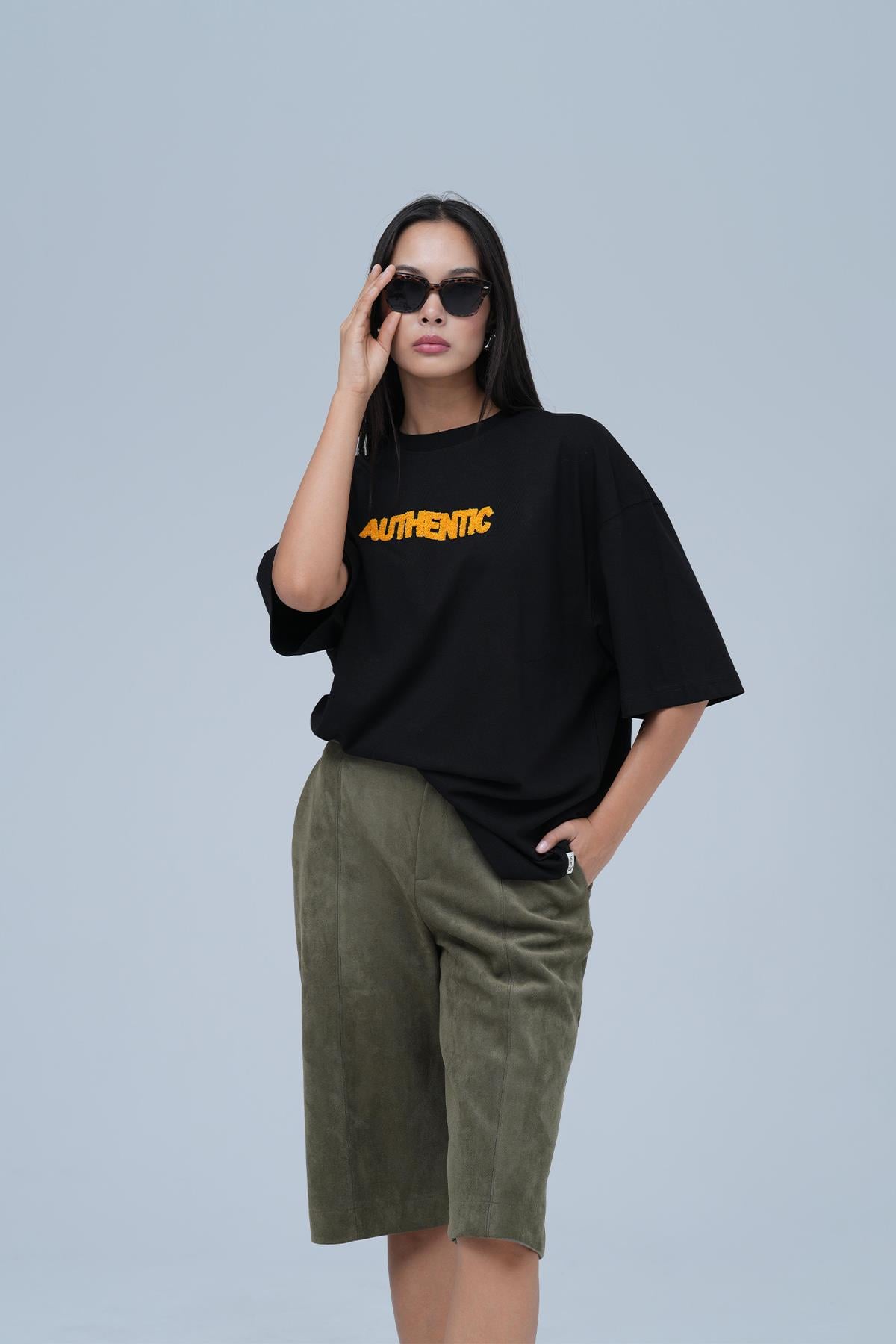 Authentic Oversize Tişört Kadın Siyah