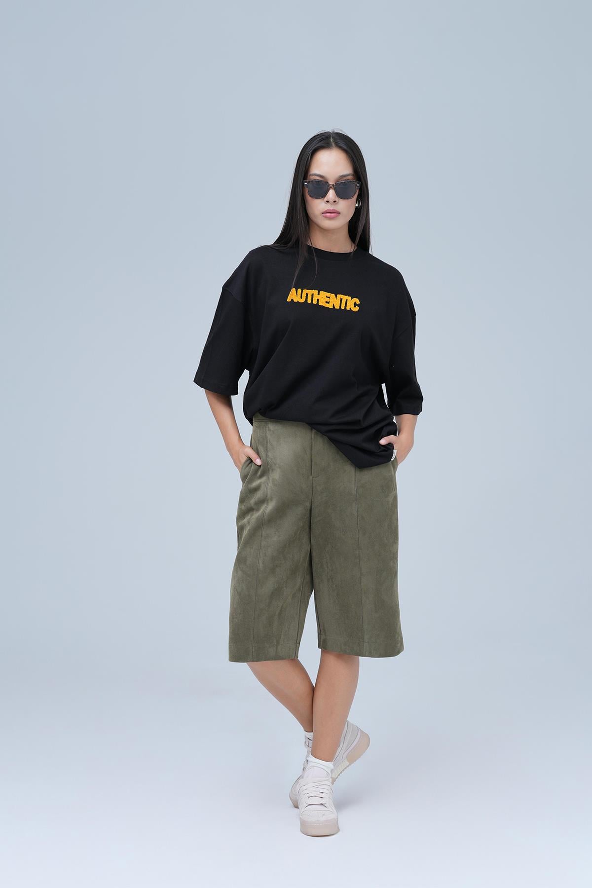 Authentic Oversize Tişört Kadın Siyah