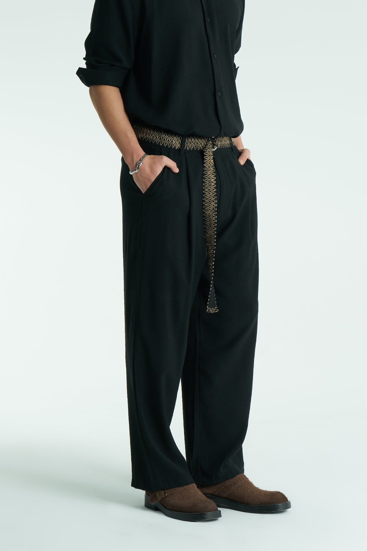 Base Relaxed Fit Erkek Pantolon Siyah