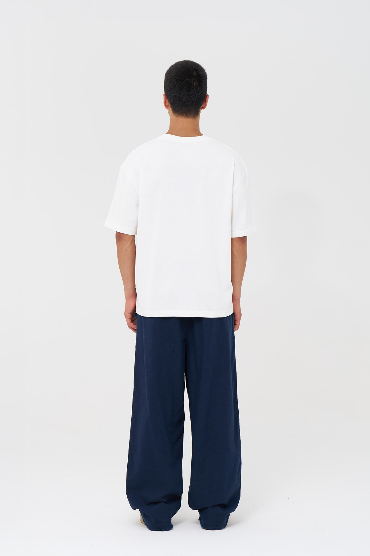 Basic Oversize Tişört Erkek /04 Ekru