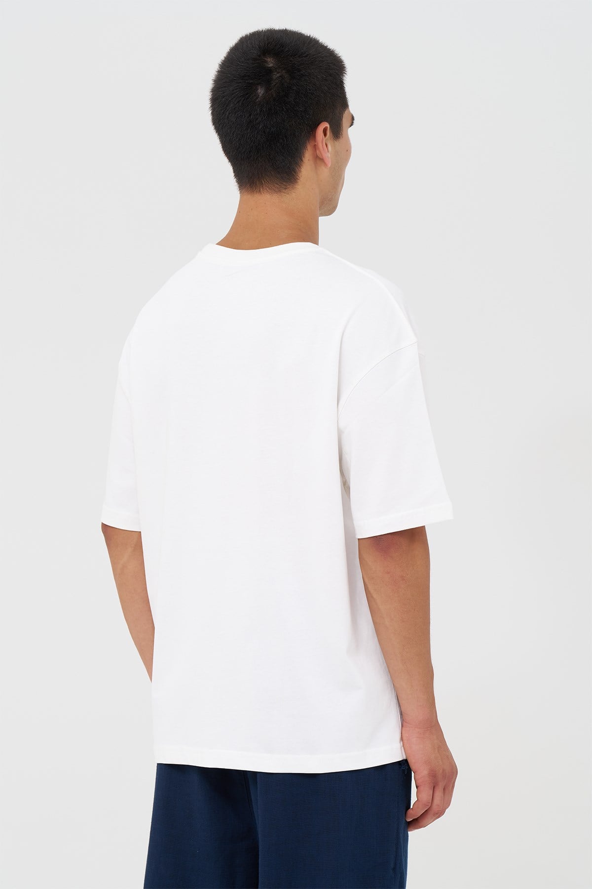 Basic Oversize Tişört Erkek /04 Ekru