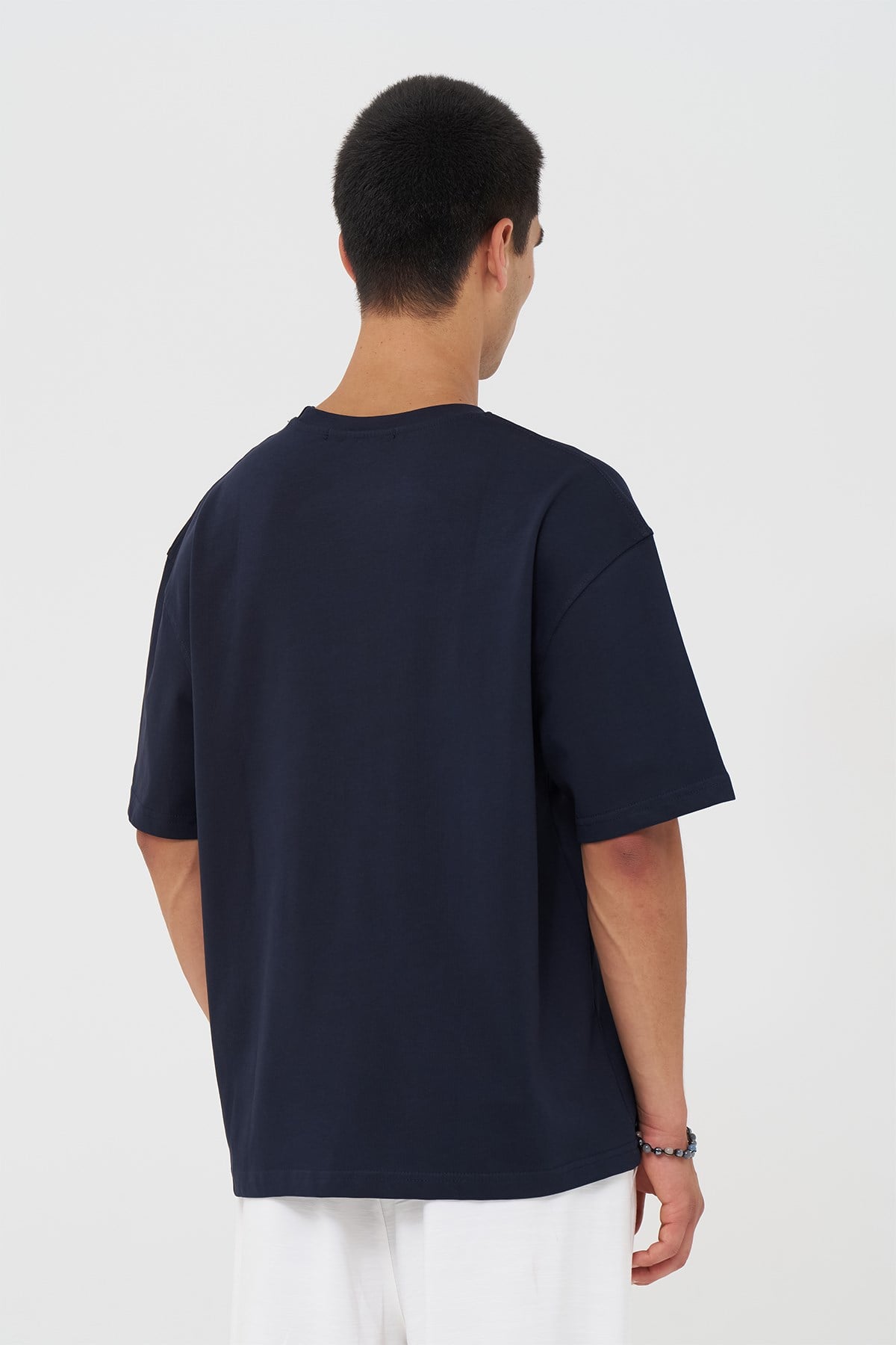 Basic Oversize Tişört Erkek /04 Lacivert