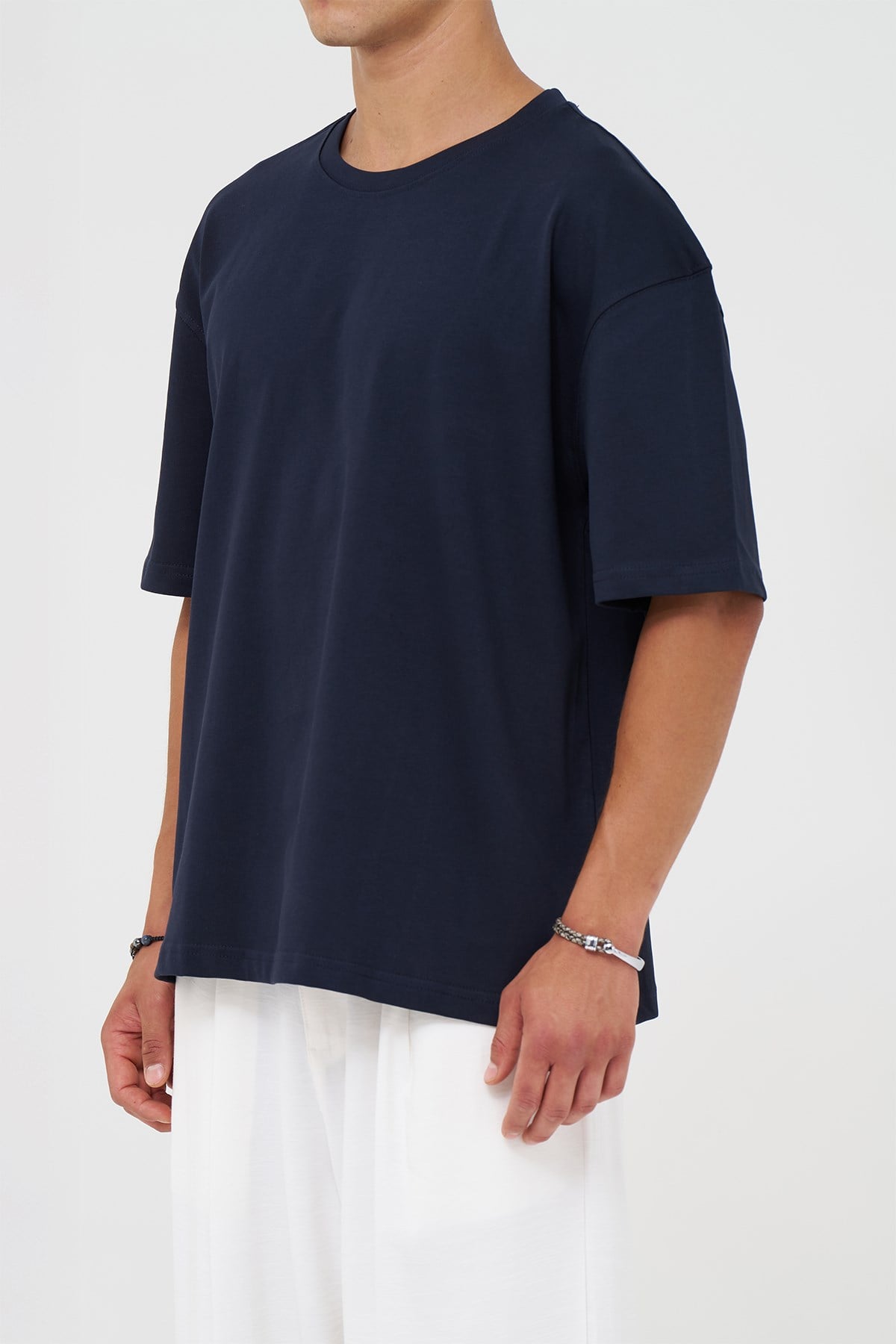 Basic Oversize Tişört Erkek /04 Lacivert