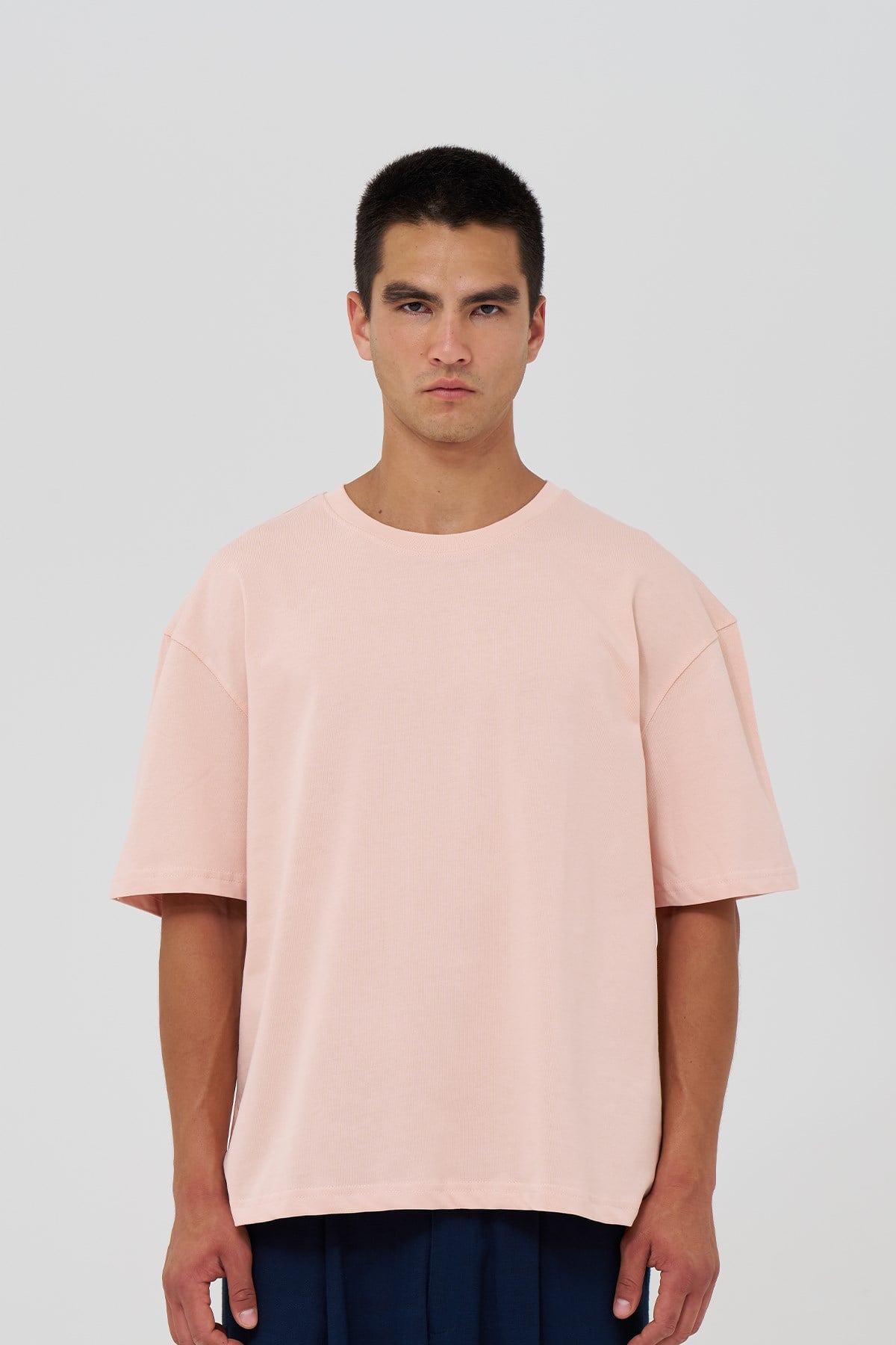 Basic Oversize Tişört Erkek /04 Pembe