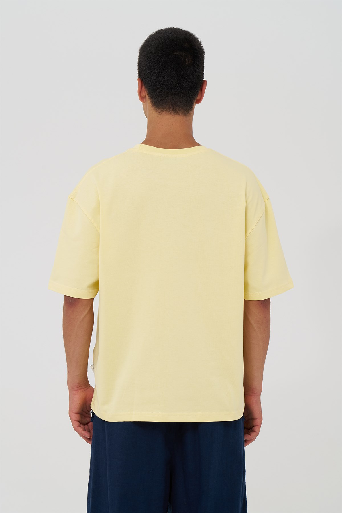 Basic Oversize Tişört Erkek /04 Sarı