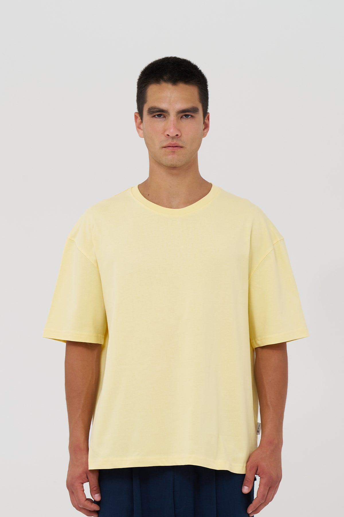 Basic Oversize Tişört Erkek /04 Sarı