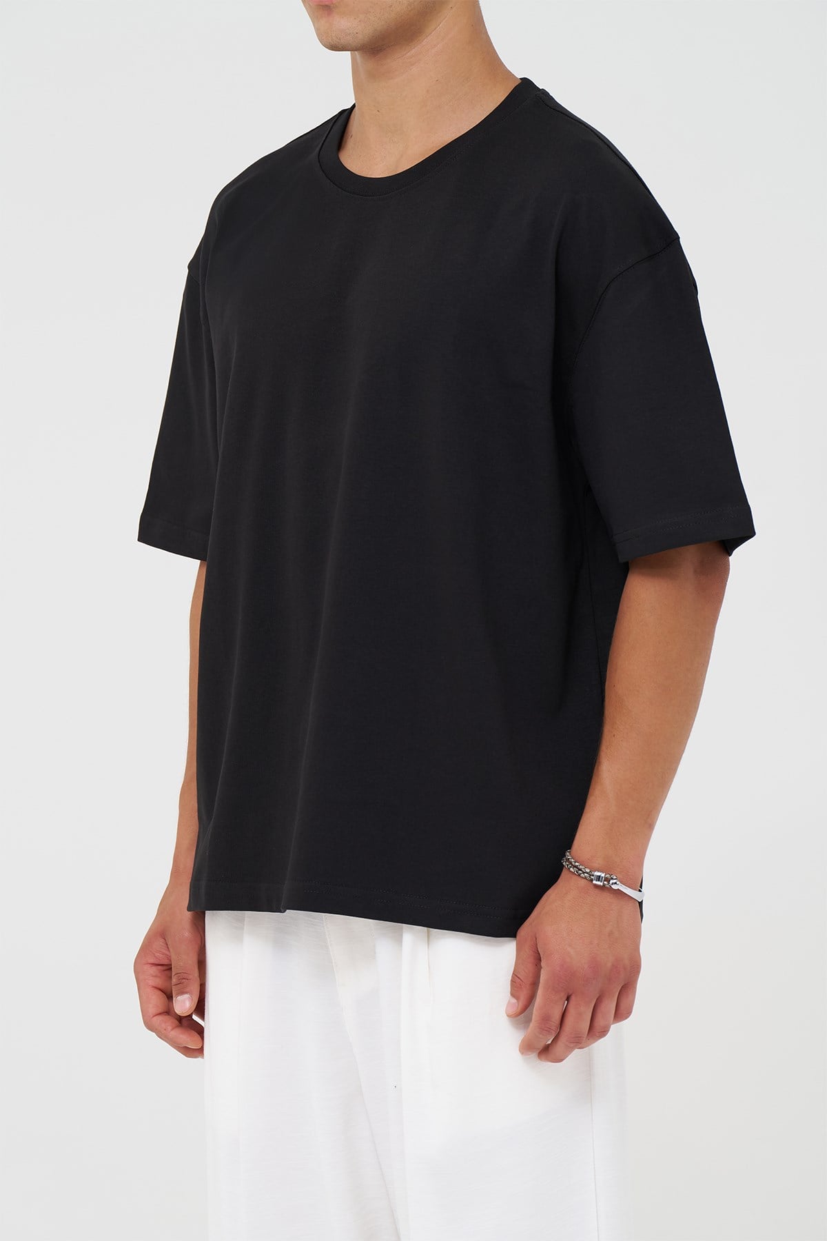 Basic Oversize Tişört Erkek /04 Siyah
