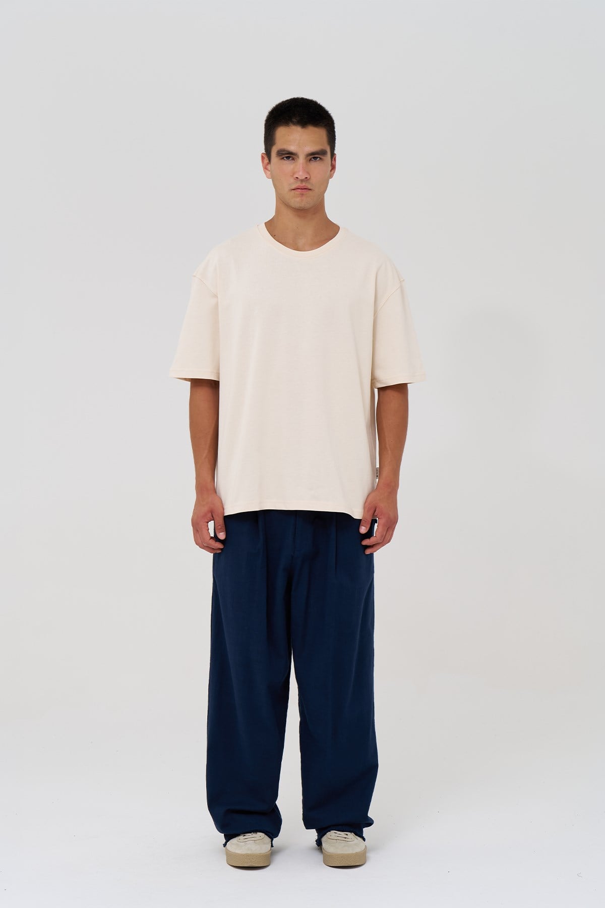 Basic Oversize Tişört Erkek /04 Stone
