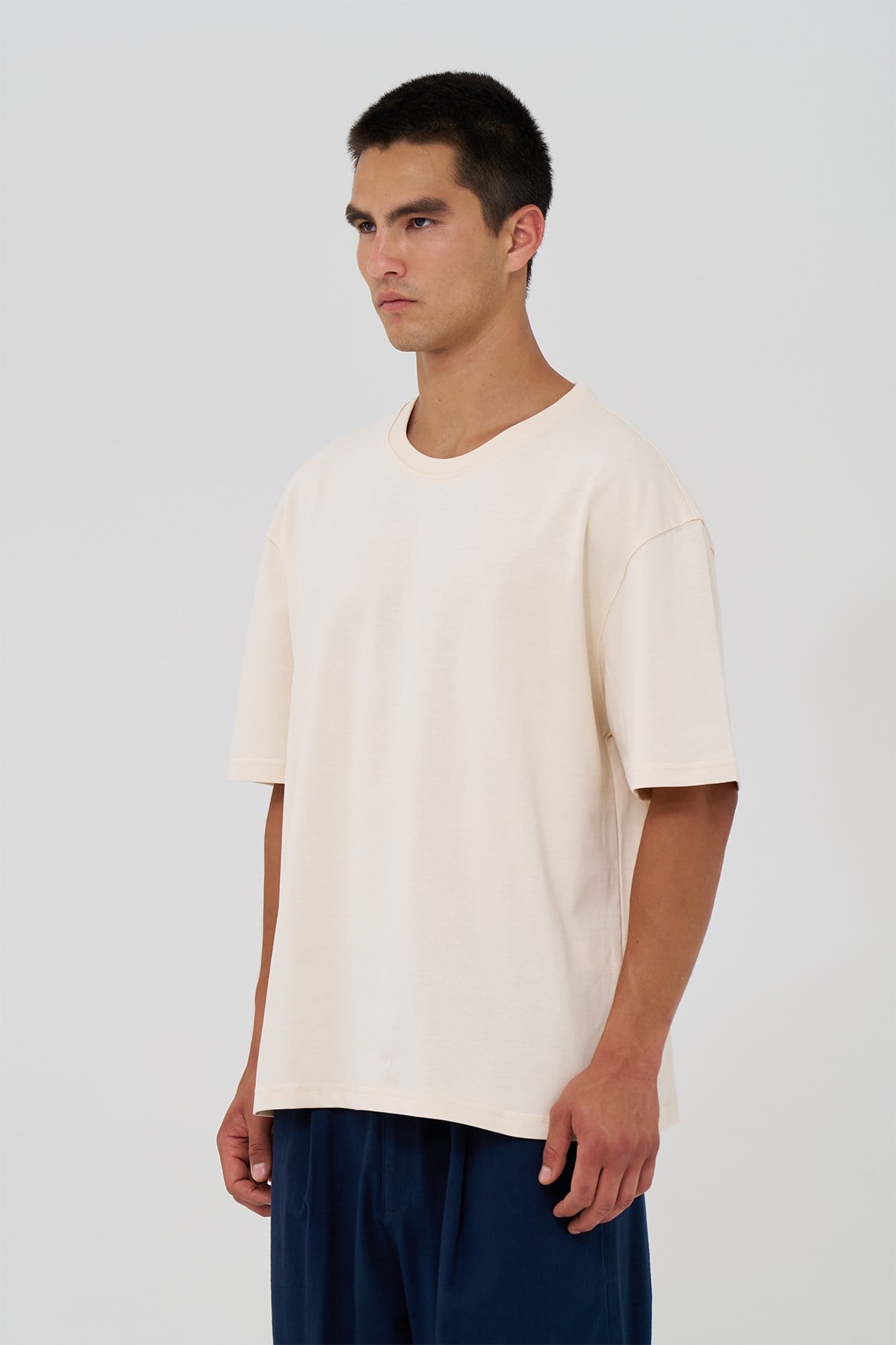 Basic Oversize Tişört Erkek /04 Stone