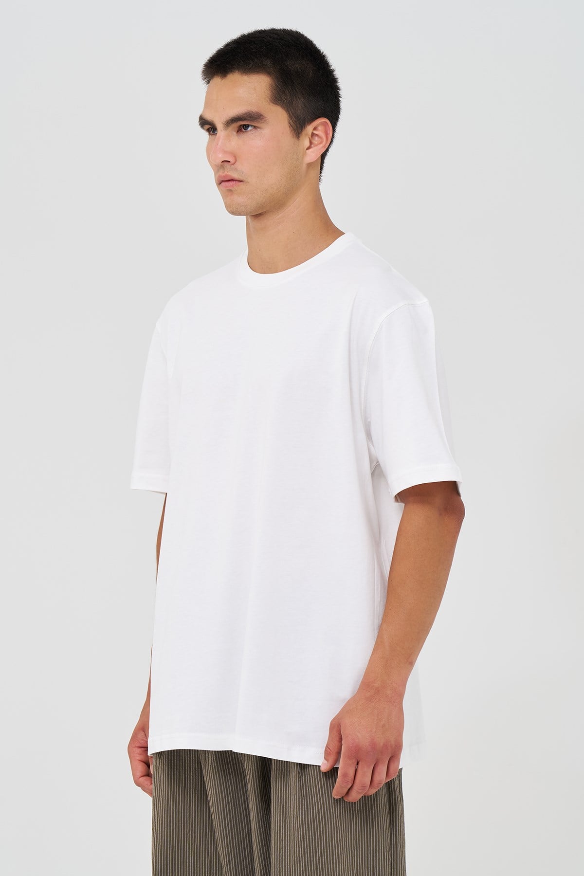 Basic Regular Fit Tişört Erkek /02 Ekru