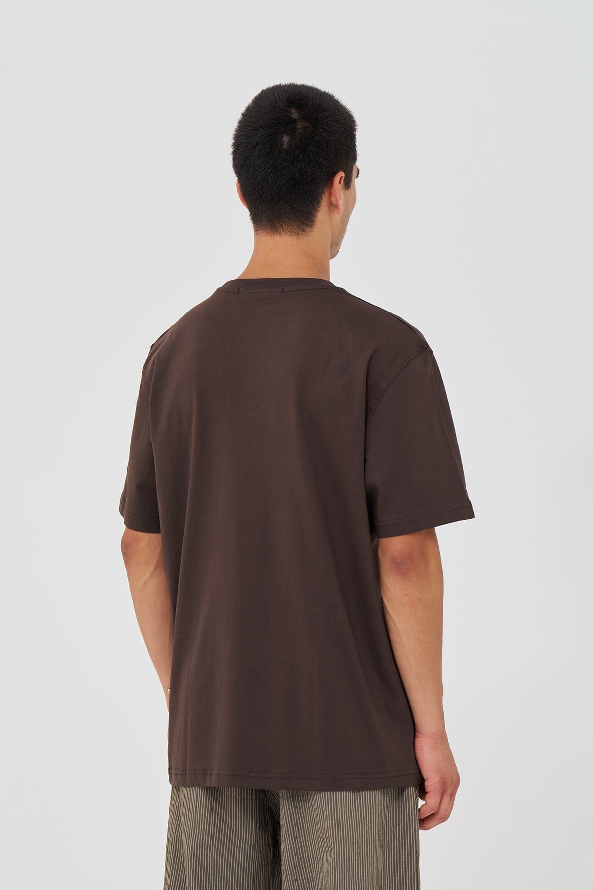 Basic Regular Fit Tişört Erkek /02 Kahverengi
