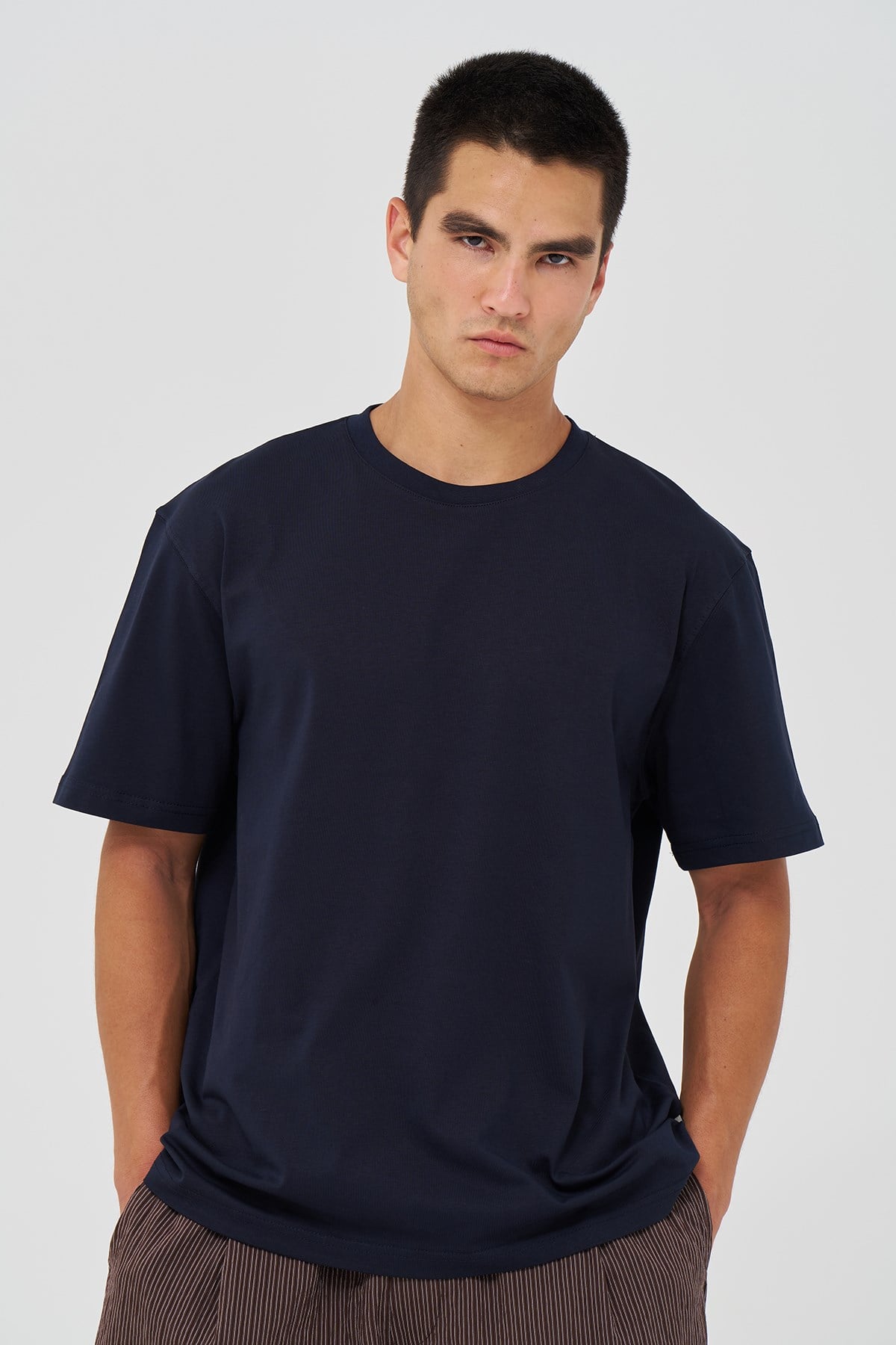 Basic Regular Fit Tişört Erkek /02 Lacivert