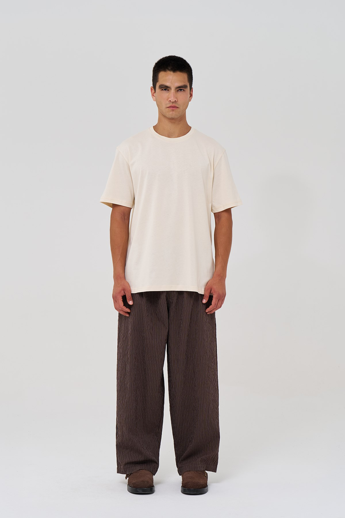 Basic Regular Fit Tişört Erkek /02 Stone