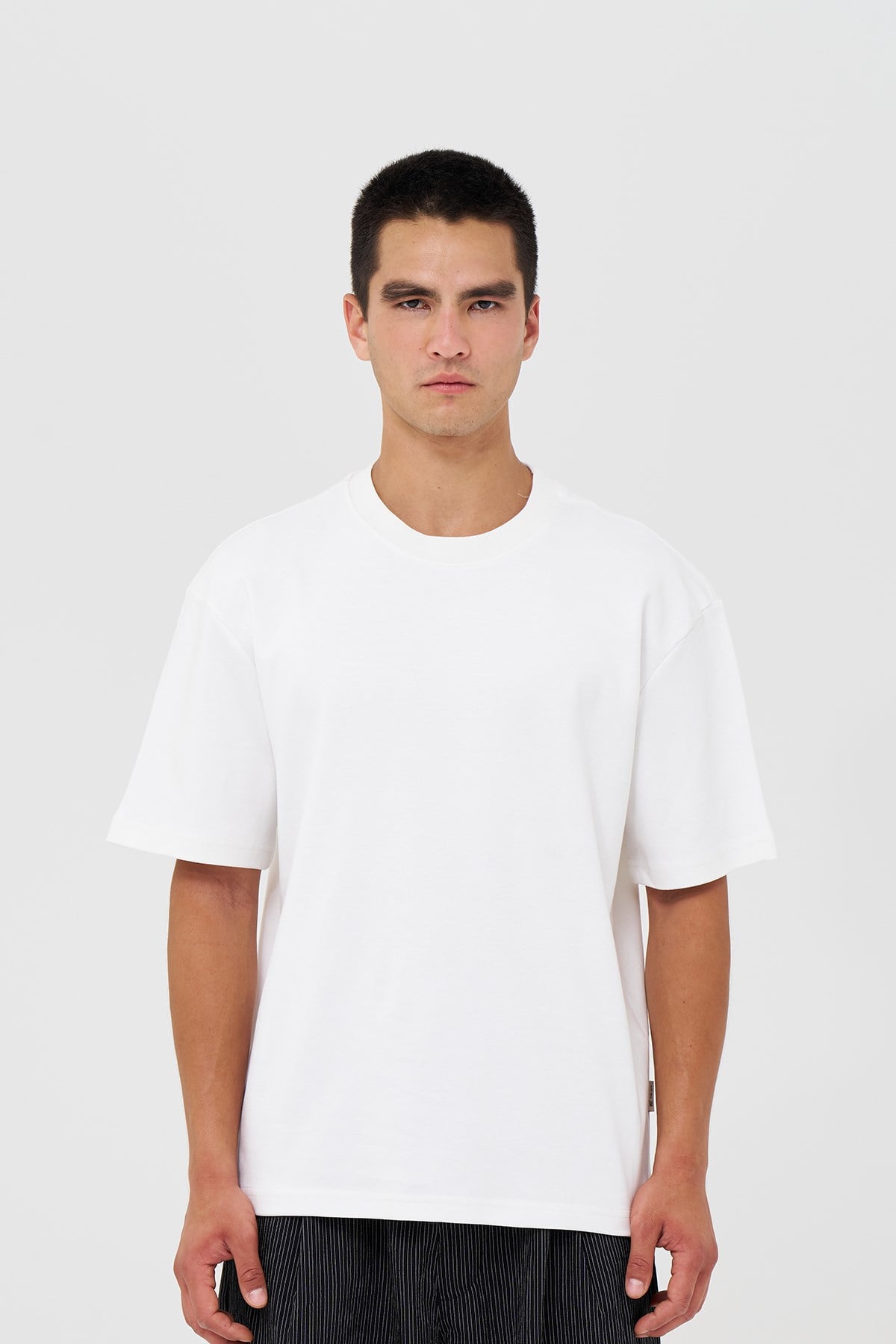 Basic Relaxed Fit Tişört Erkek /03 Ekru
