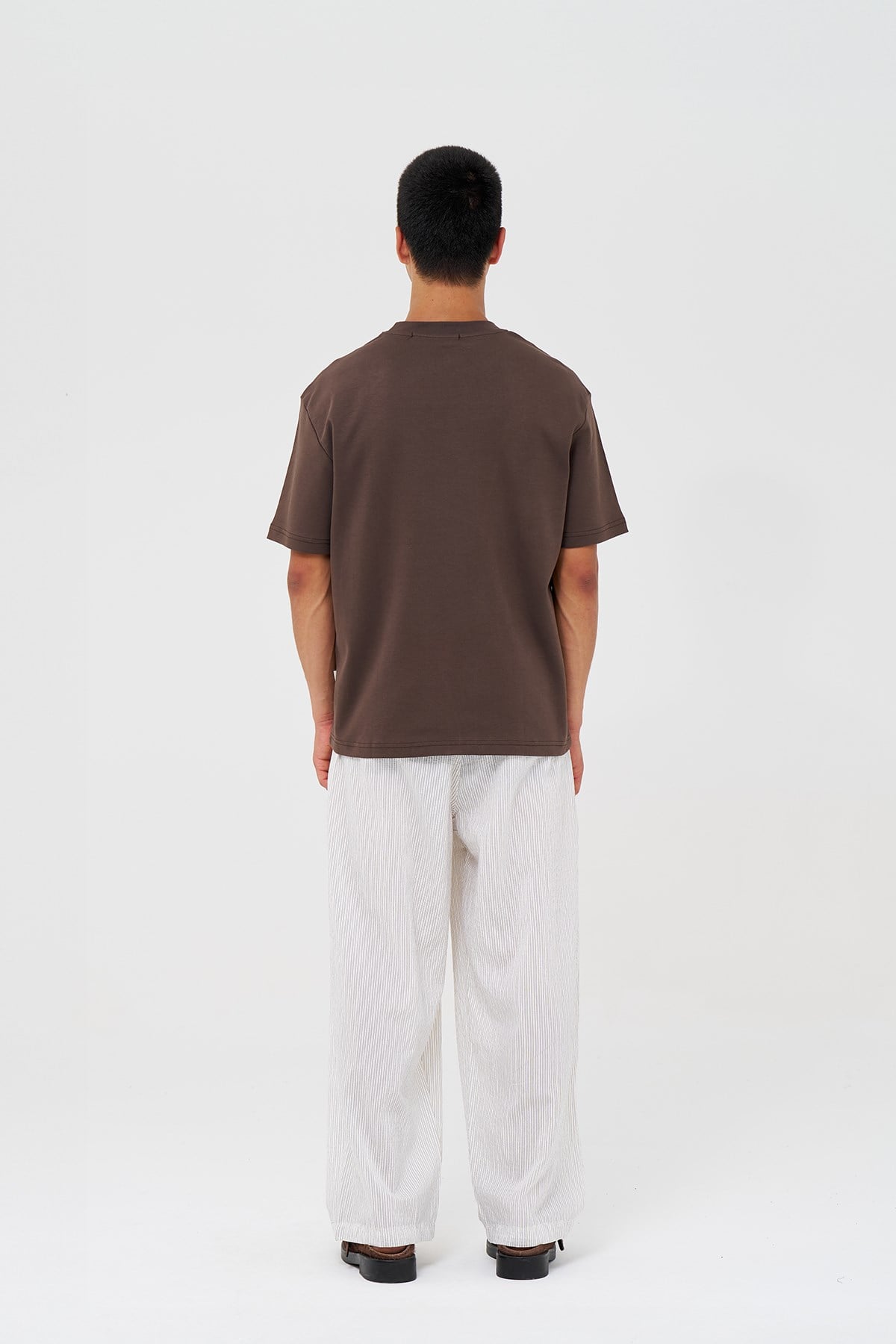 Basic Relaxed Fit Tişört Erkek /03 Kahverengi