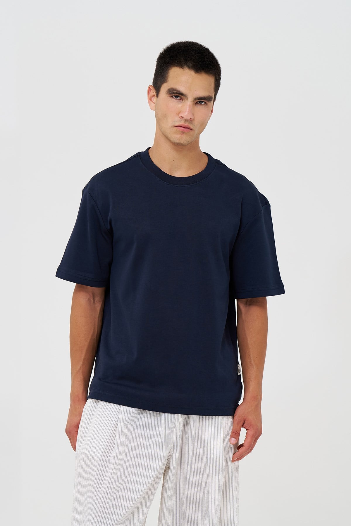 Basic Relaxed Fit Tişört Erkek /03 Lacivert