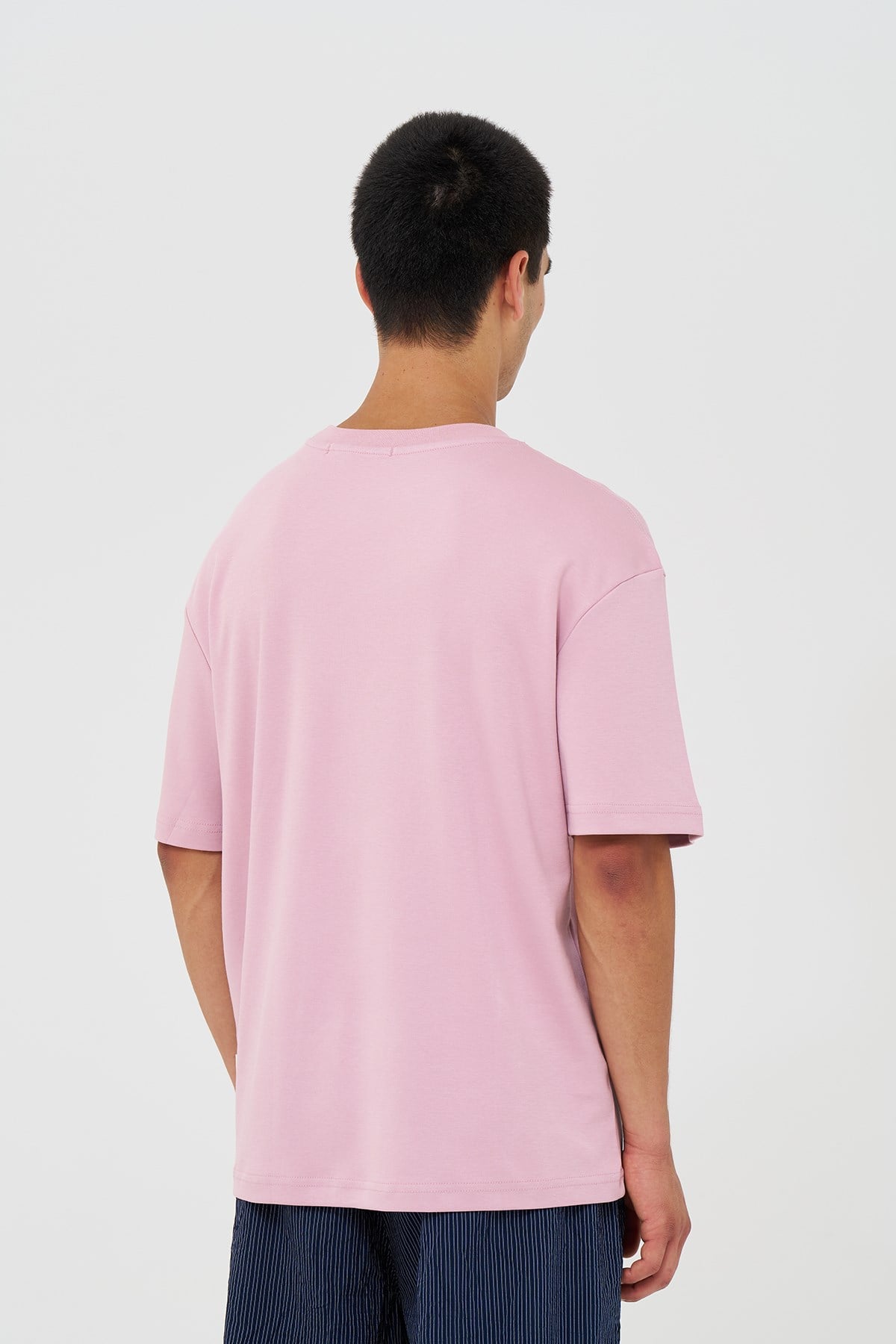 Basic Relaxed Fit Tişört Erkek /03 Pembe