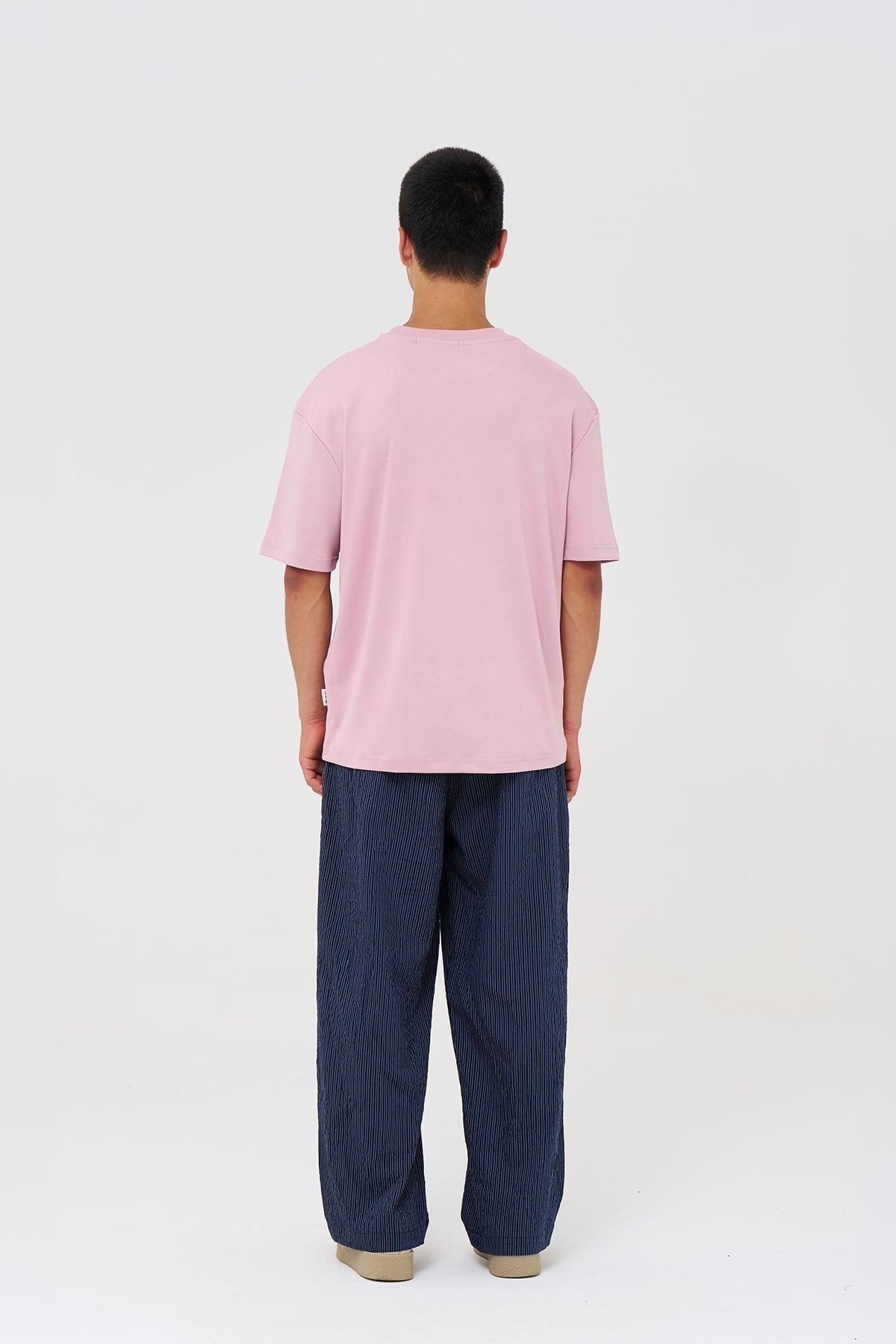 Basic Relaxed Fit Tişört Erkek /03 Pembe