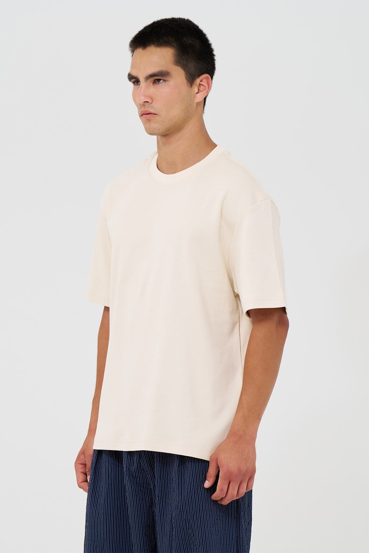 Basic Relaxed Fit Tişört Erkek /03 Stone