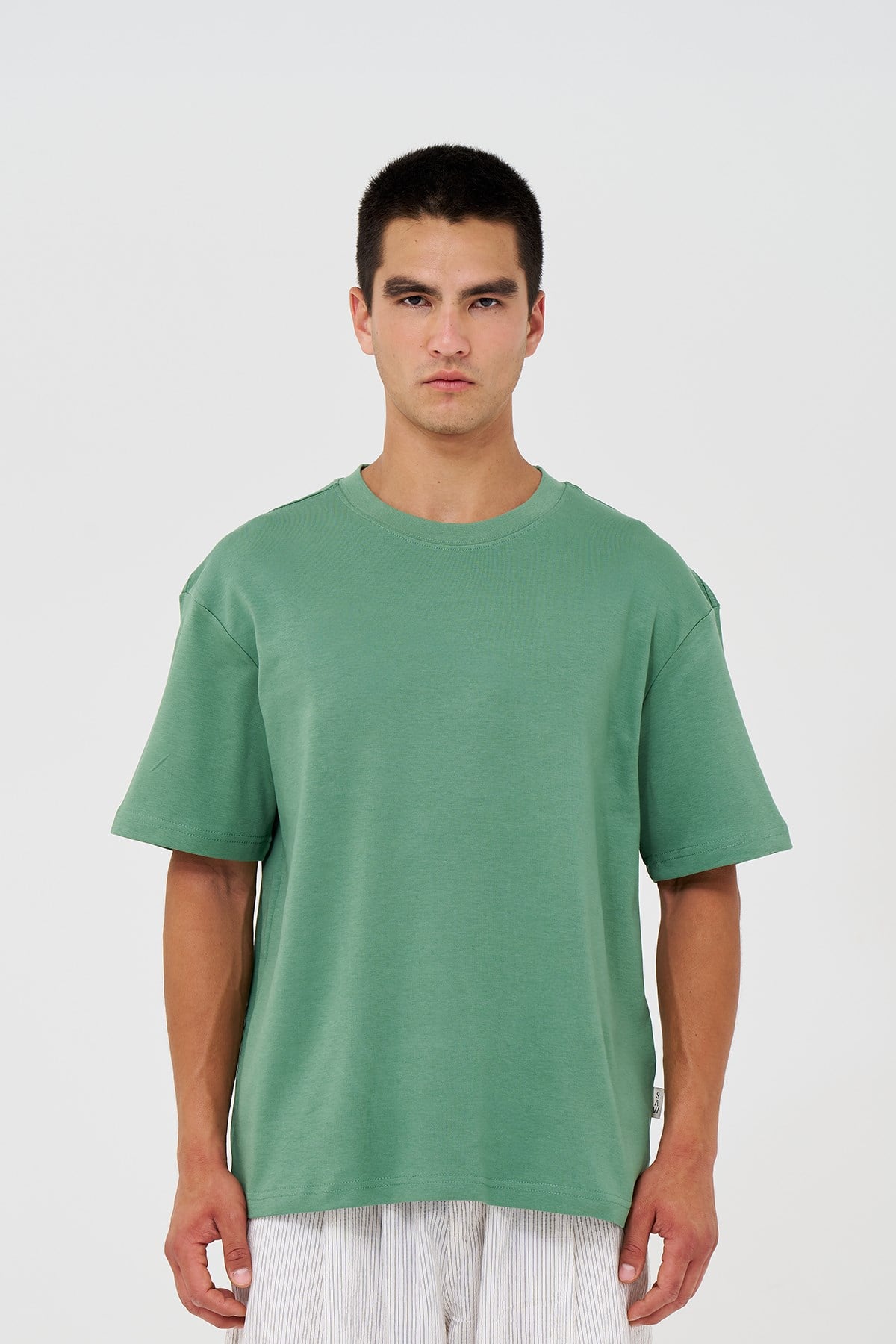 Basic Relaxed Fit Tişört Erkek /03 Yeşil