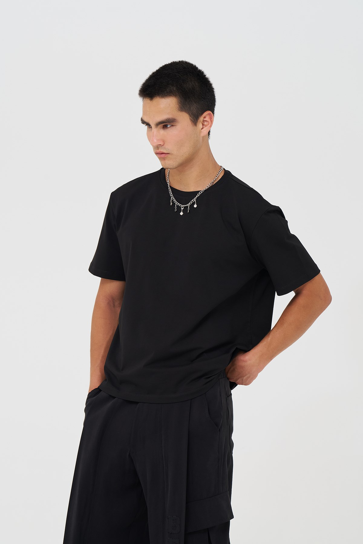 Basic Slim Fit Tişört Erkek /01 Siyah