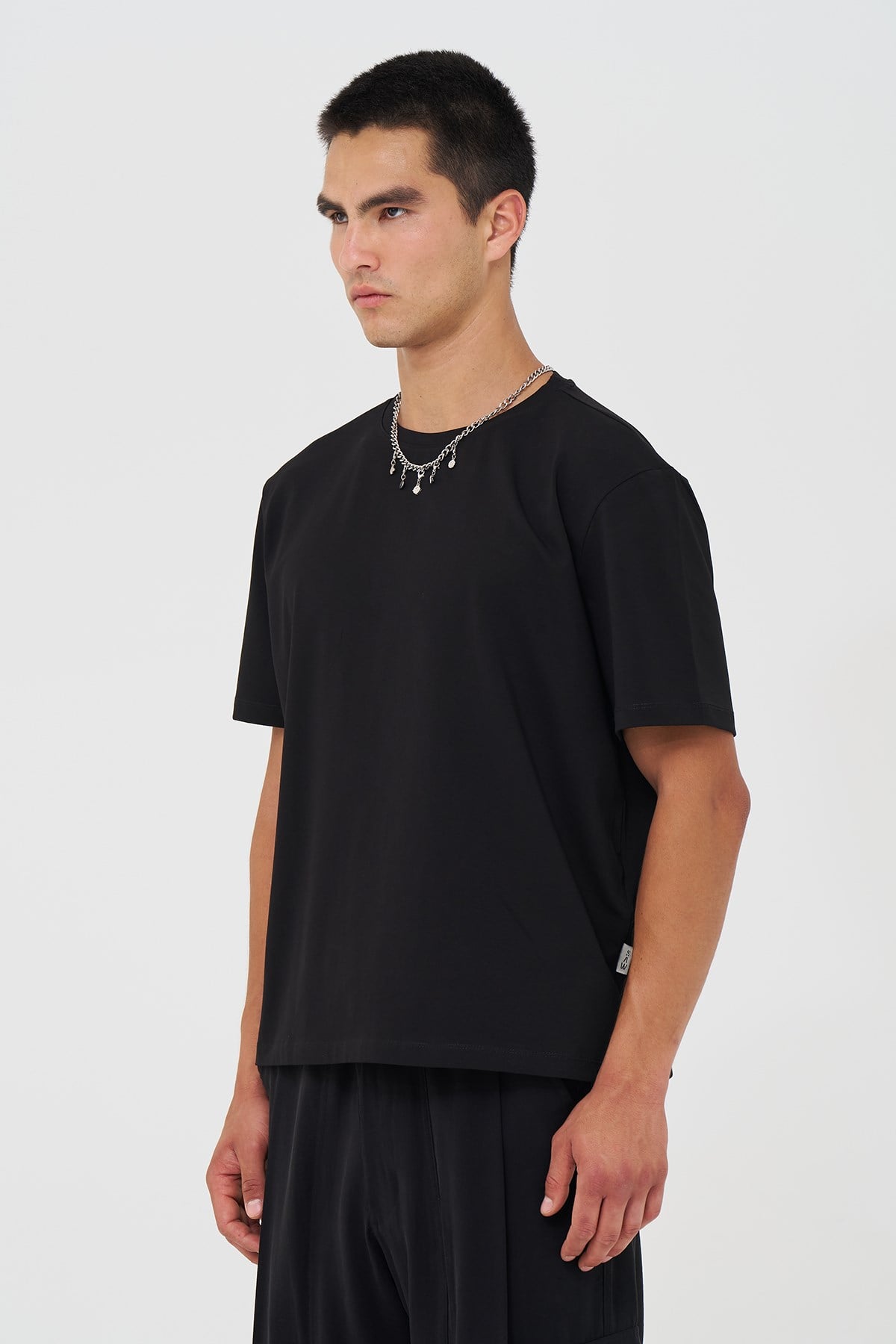 Basic Slim Fit Tişört Erkek /01 Siyah