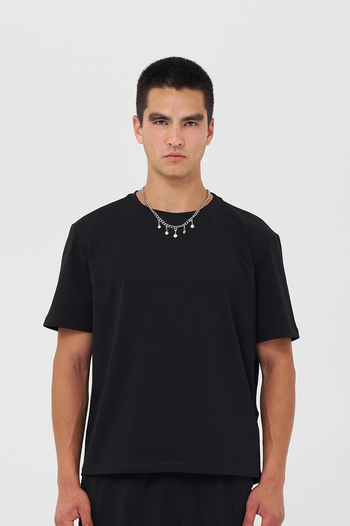 Basic Slim Fit Tişört Erkek /01 Siyah