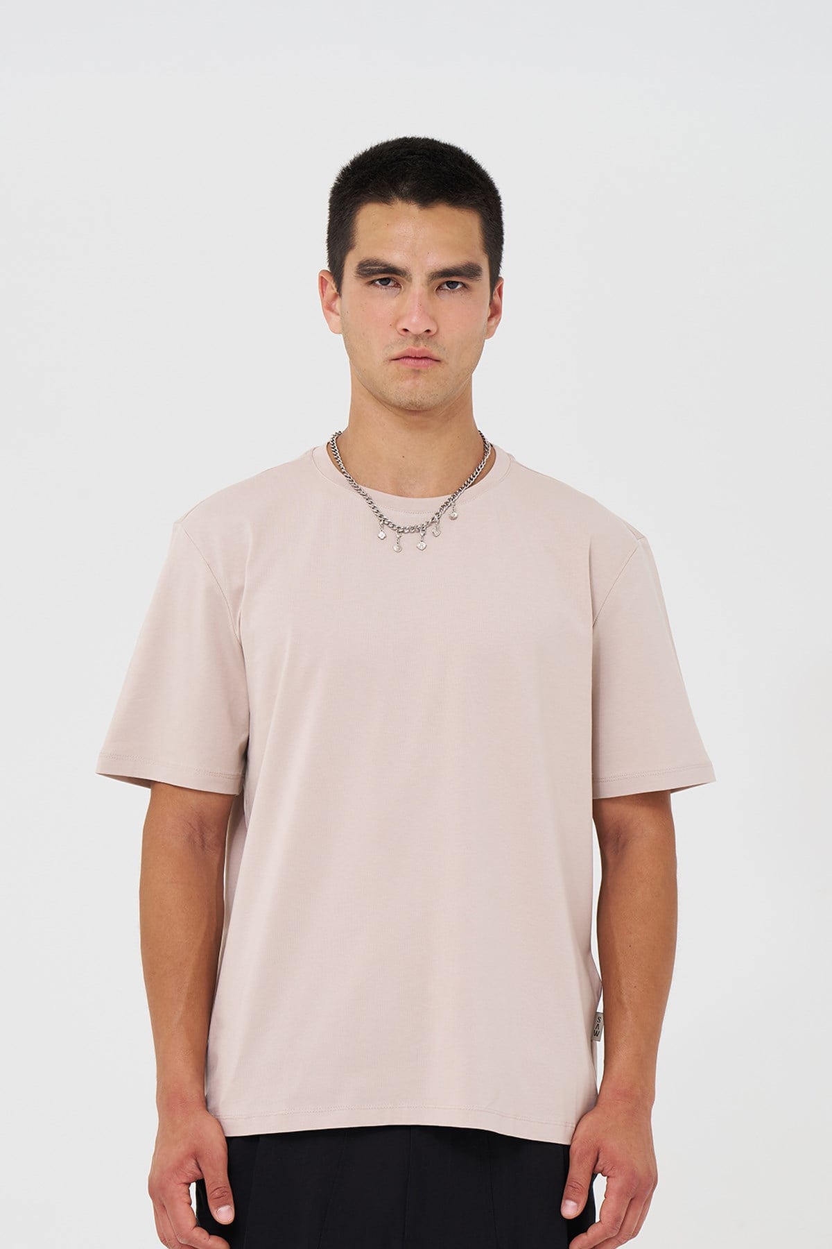 Basic Slim Fit Tişört Erkek /01 Stone