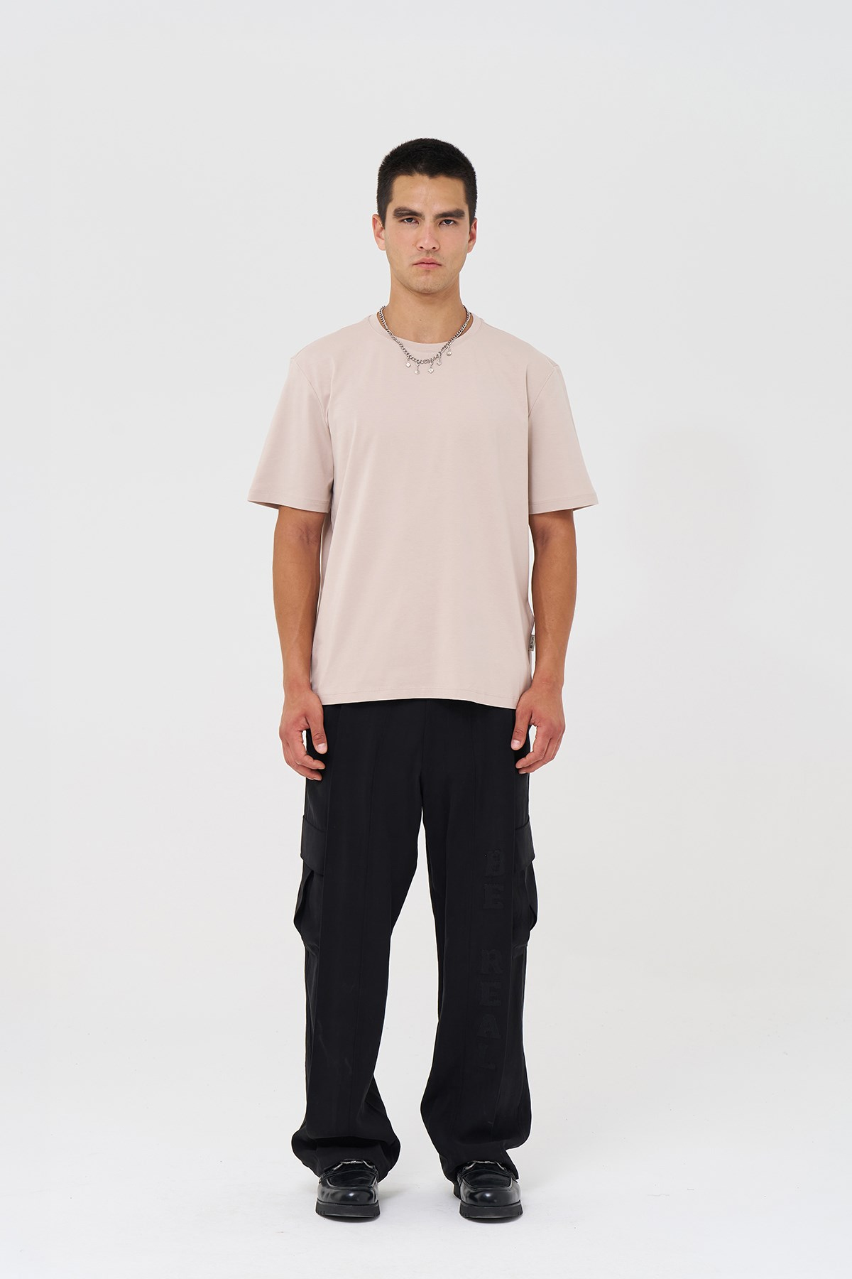Basic Slim Fit Tişört Erkek /01 Stone