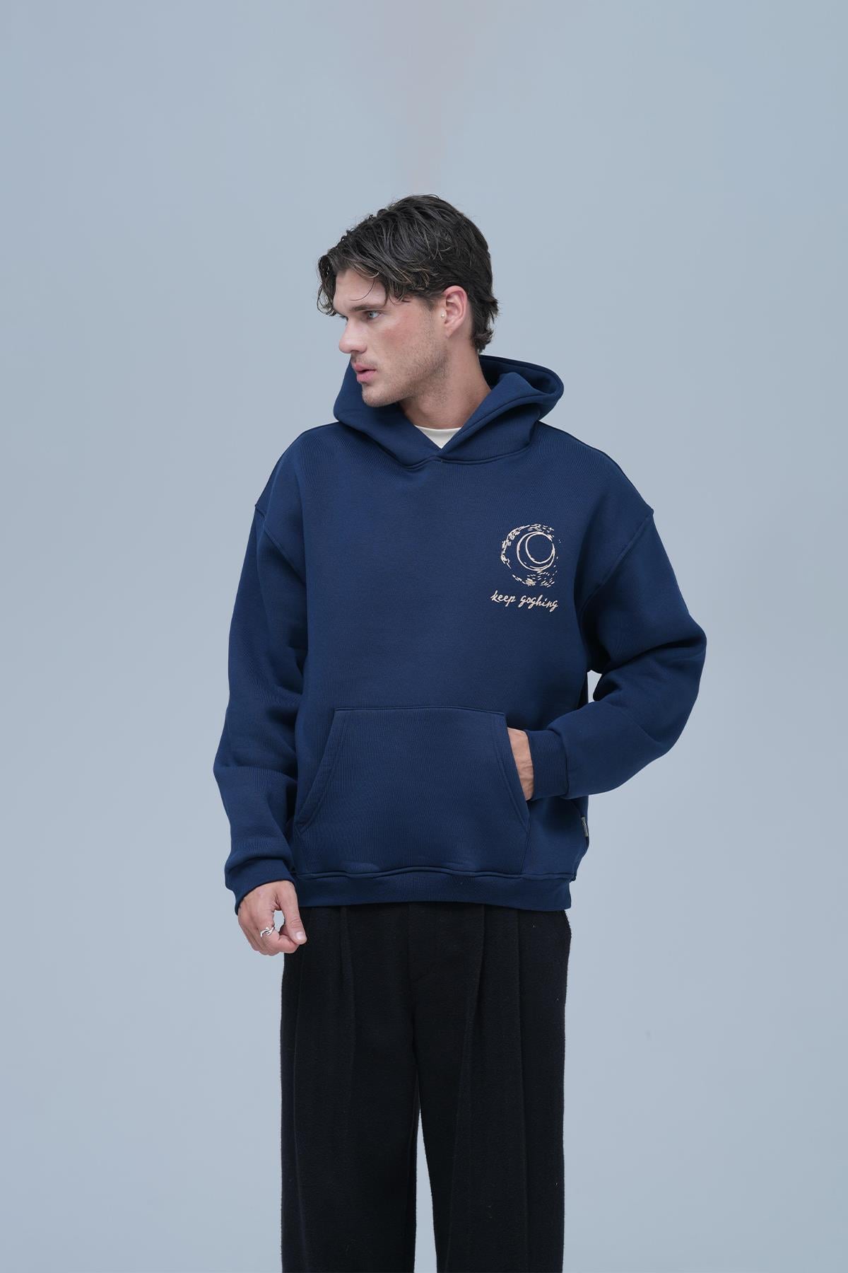 Beyond the Frame Oversize Sweatshirt Erkek İndigo