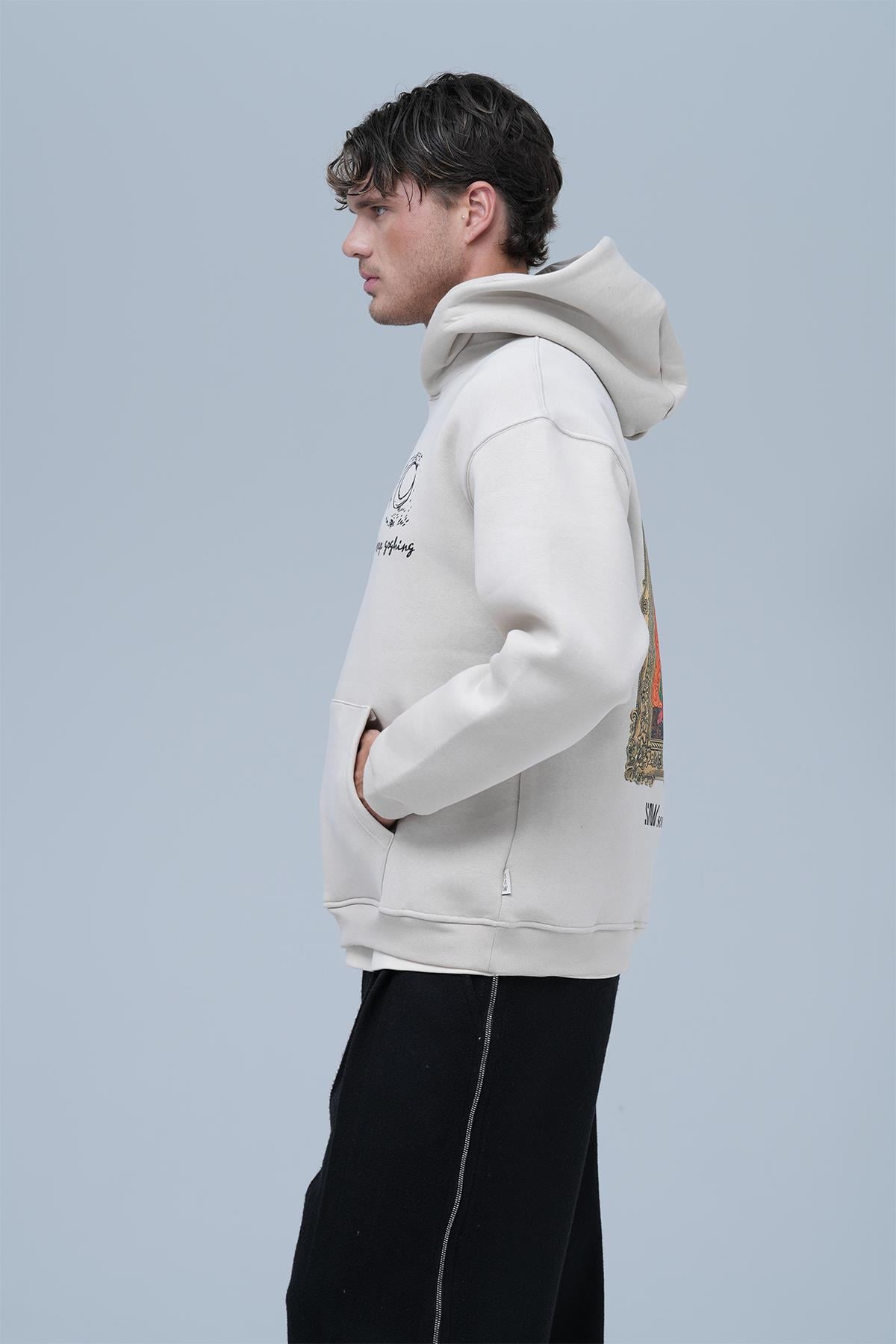 Beyond the Frame Oversize Sweatshirt Erkek Stone