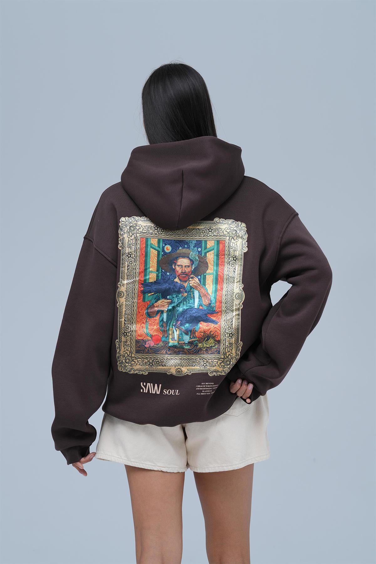 Beyond the Frame Oversize Sweatshirt Kadın Kahverengi