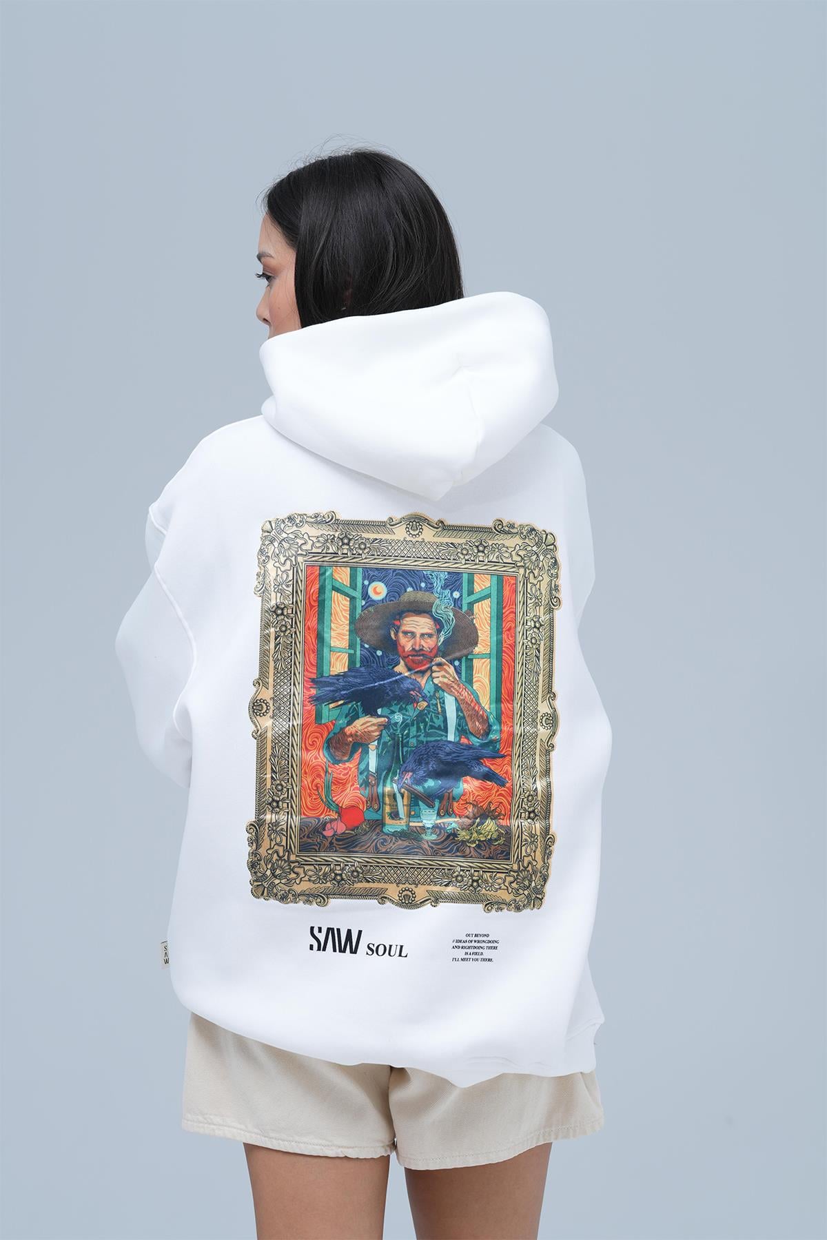 Beyond the Frame Oversize Sweatshirt Kadın Ekru