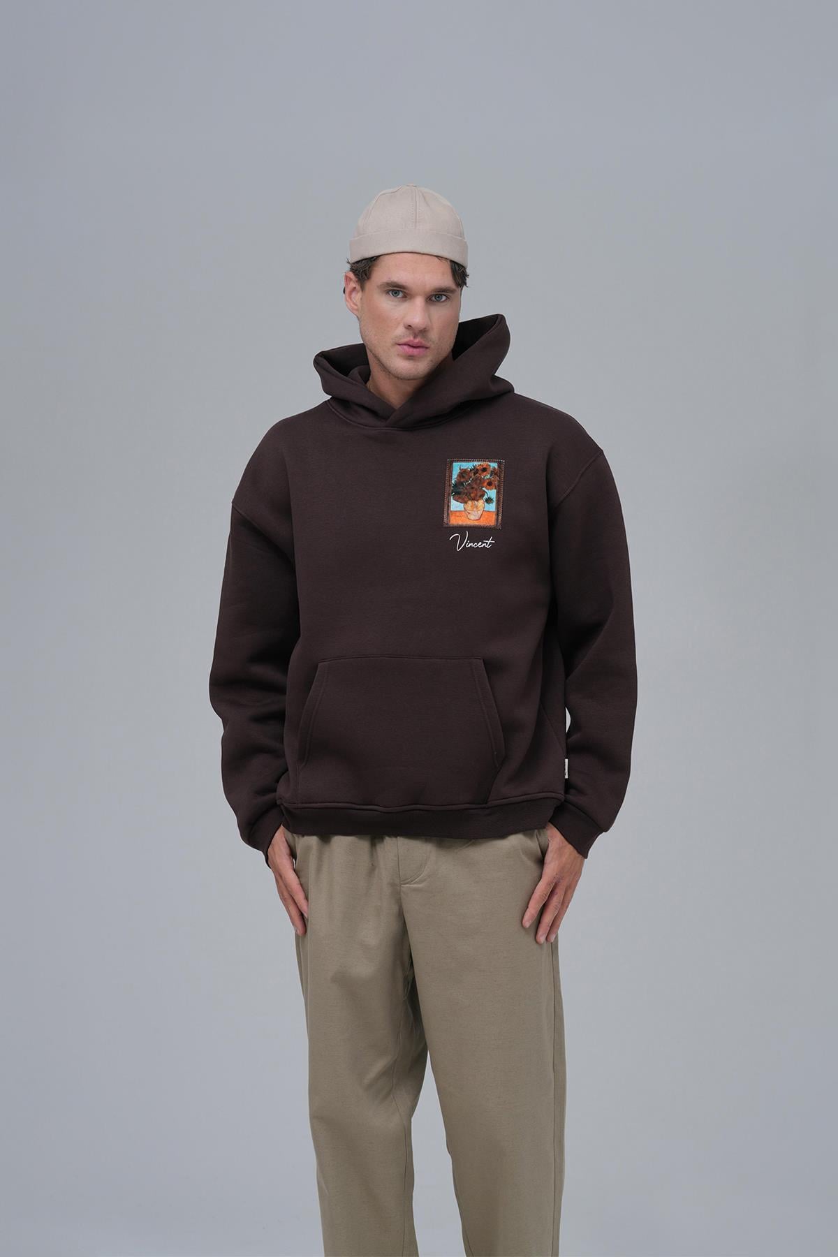 Beyond the Frames Oversize Sweatshirt Erkek Kahverengi