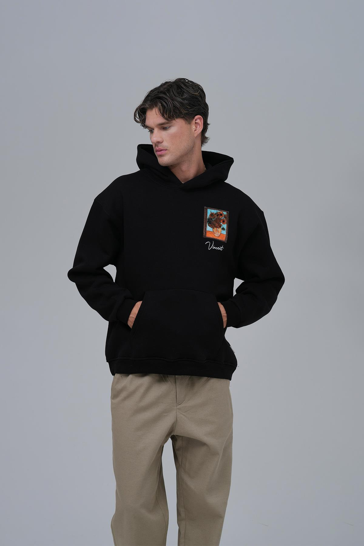 Beyond the Frames Oversize Sweatshirt Erkek Siyah