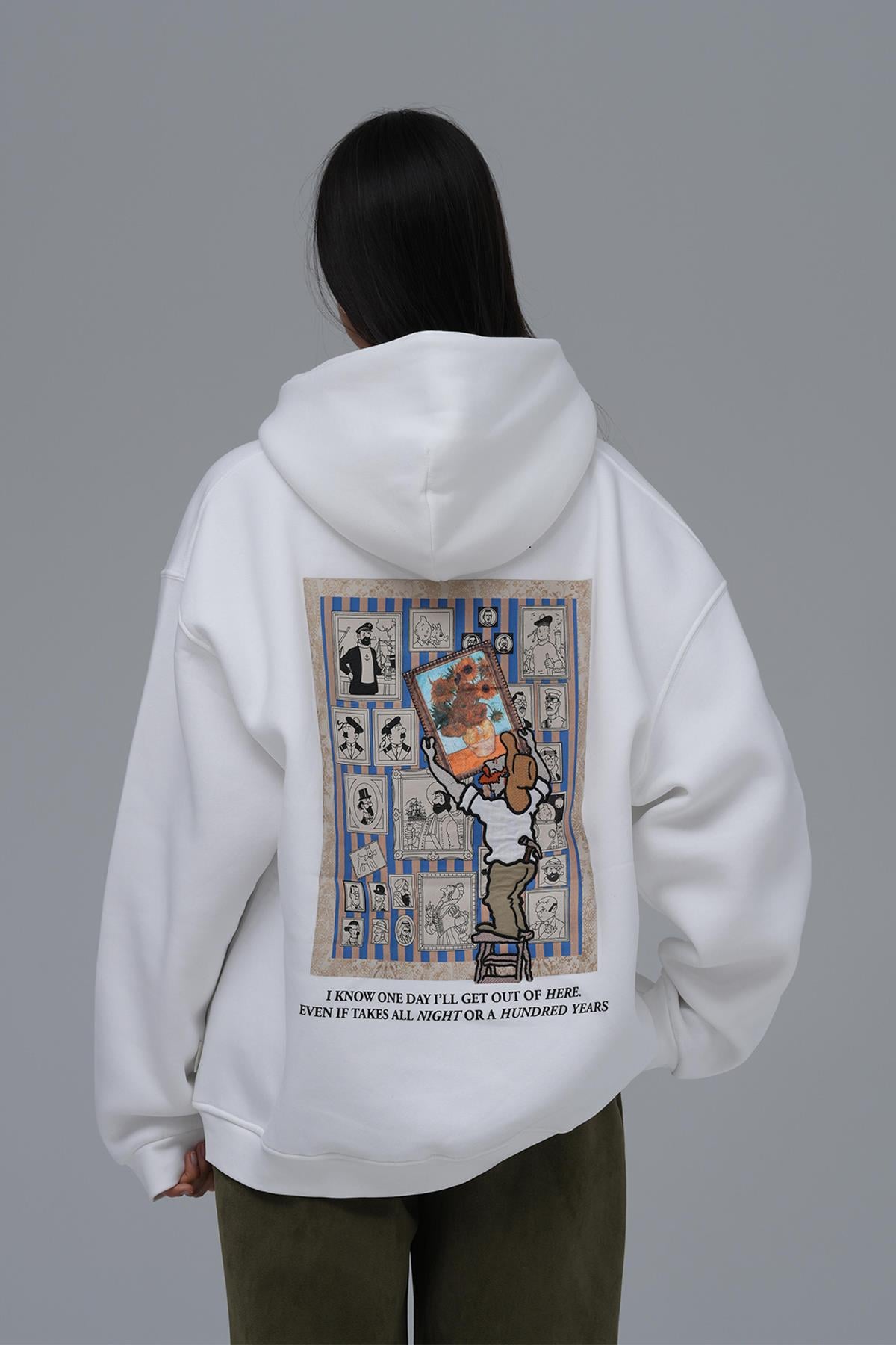 Beyond the Frames Oversize Sweatshirt Kadın Ekru