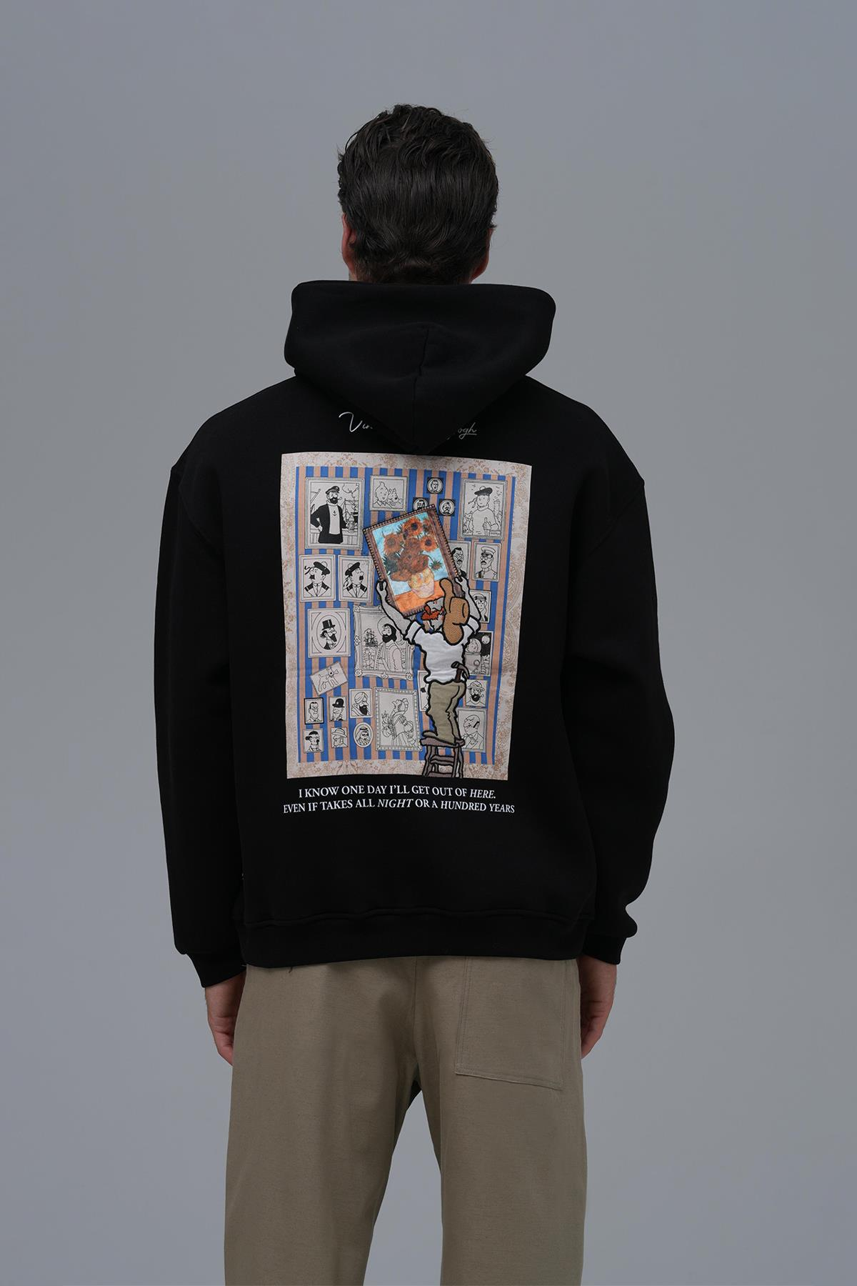 Beyond the Frames Oversize Sweatshirt Erkek Siyah