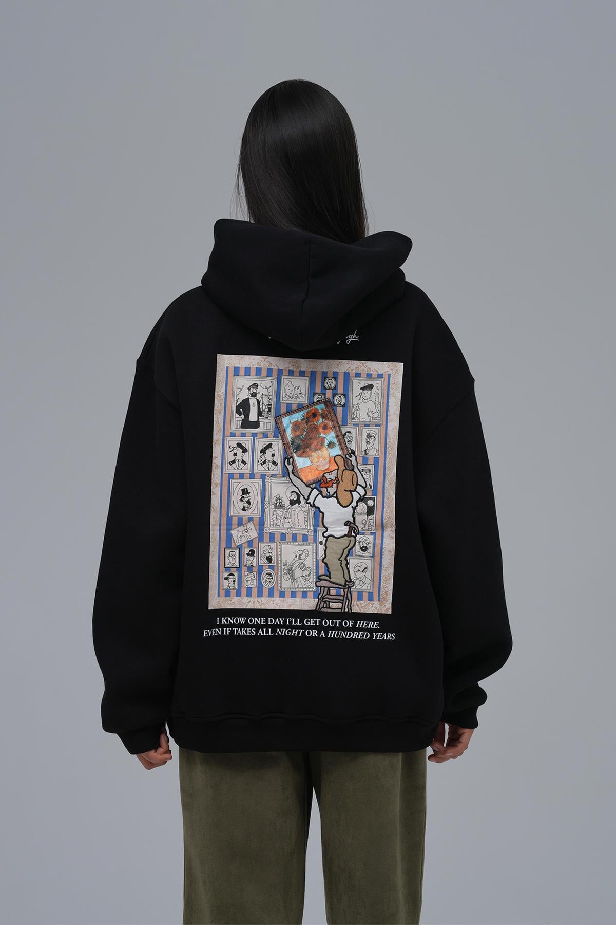 Beyond the Frames Oversize Sweatshirt Kadın Siyah