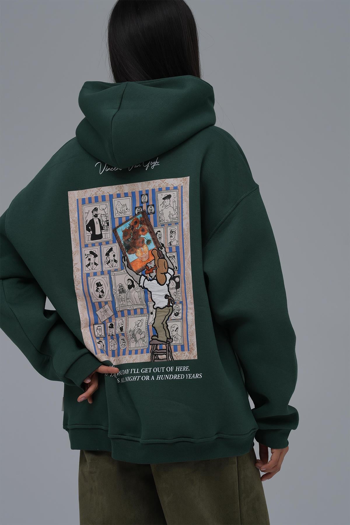 Beyond the Frames Oversize Sweatshirt Kadın Yeşil