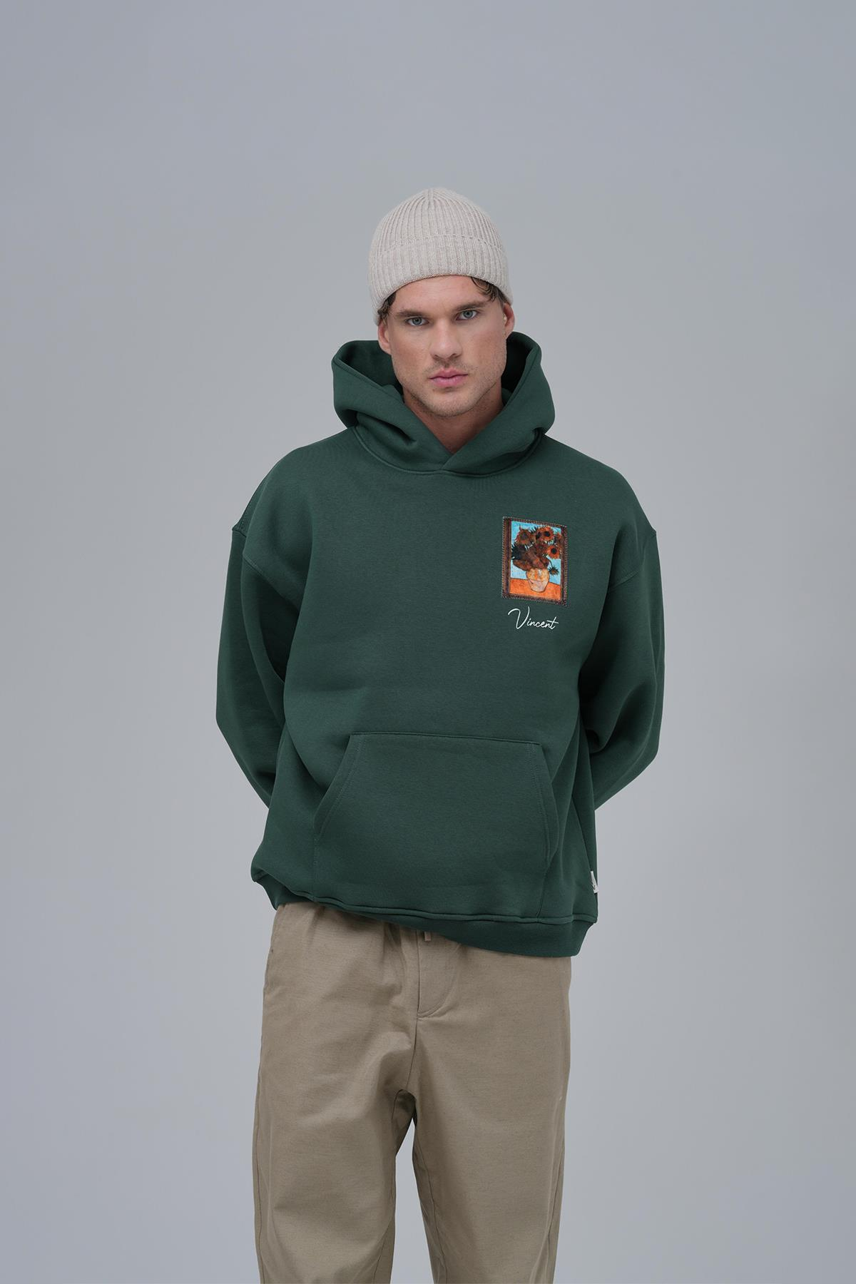 Beyond the Frames Oversize Sweatshirt Erkek Yeşil