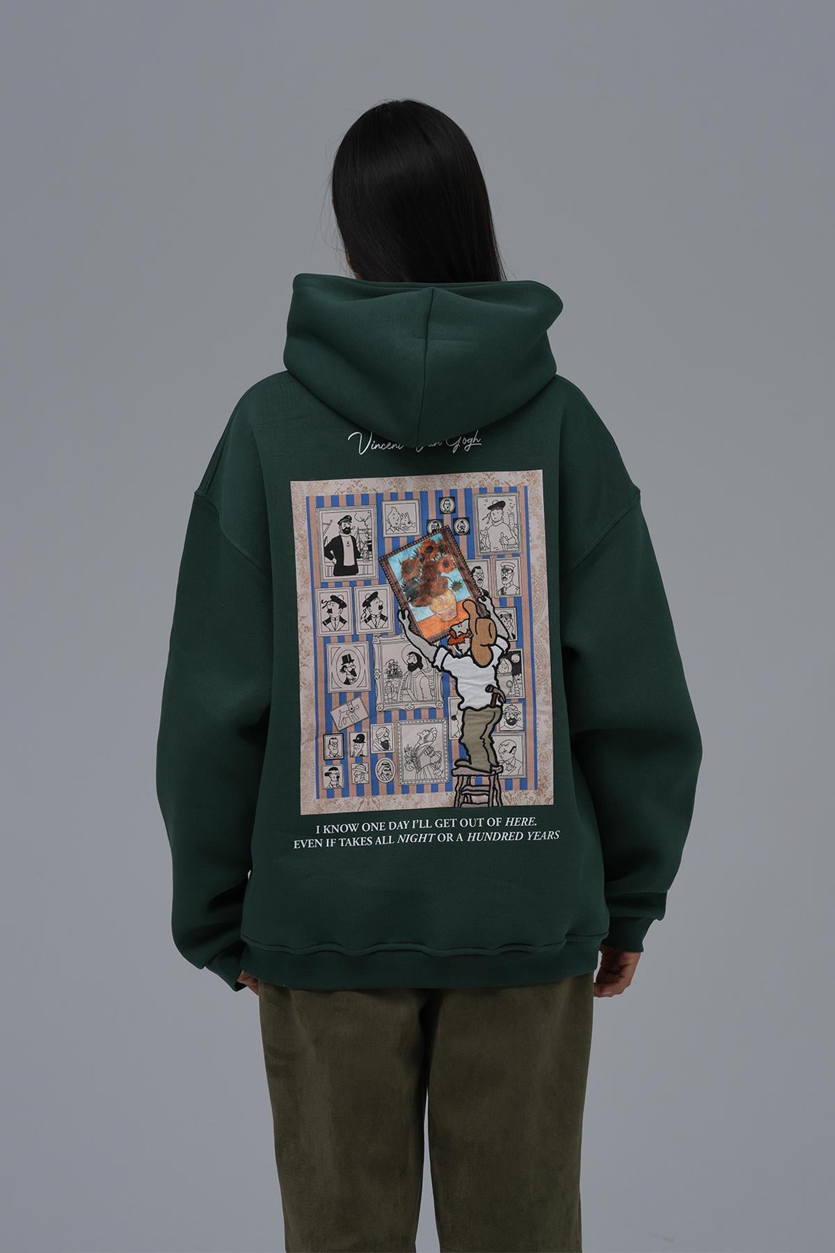 Beyond the Frames Oversize Sweatshirt Kadın Yeşil